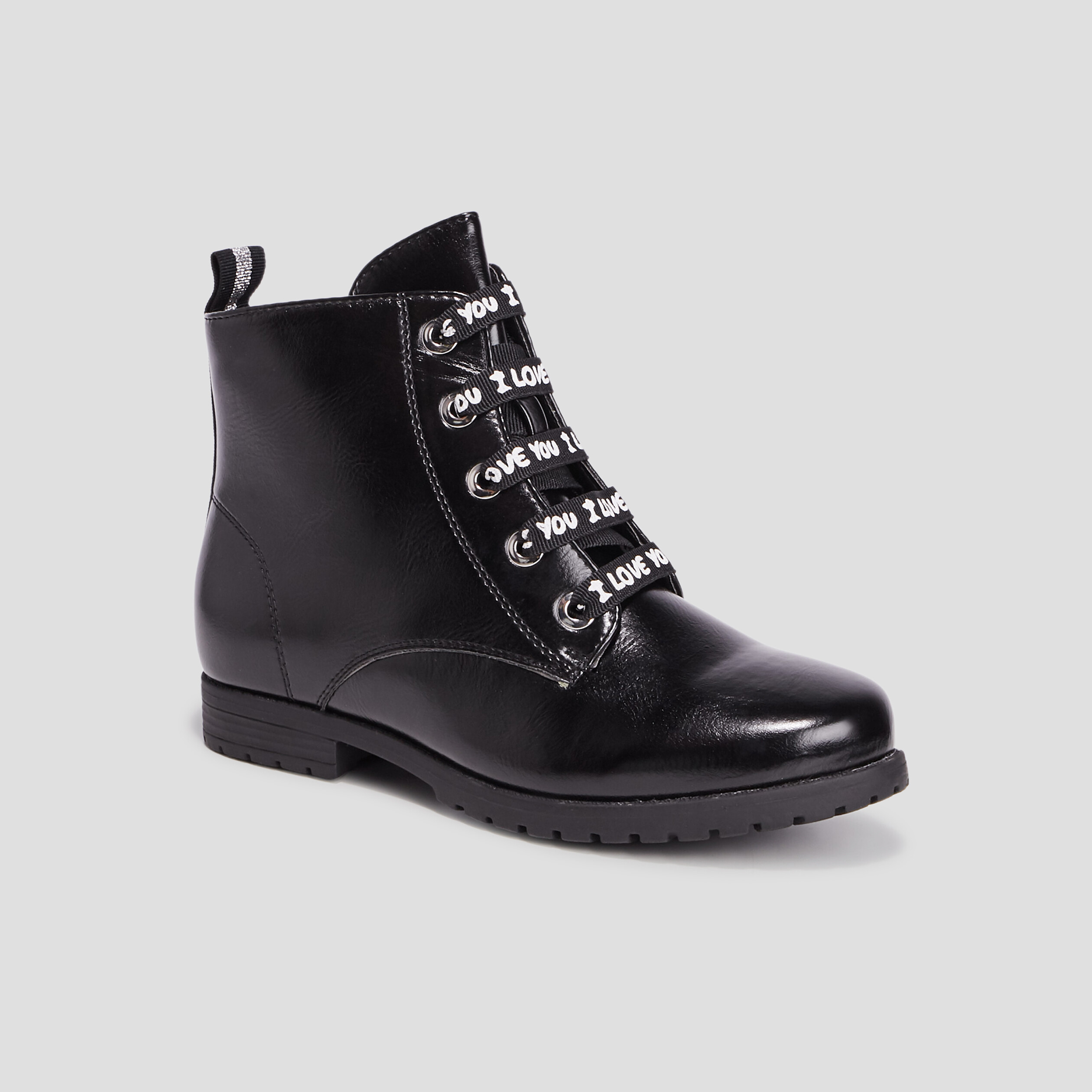 bottines crantees noir fille Bottines crantées noir fille