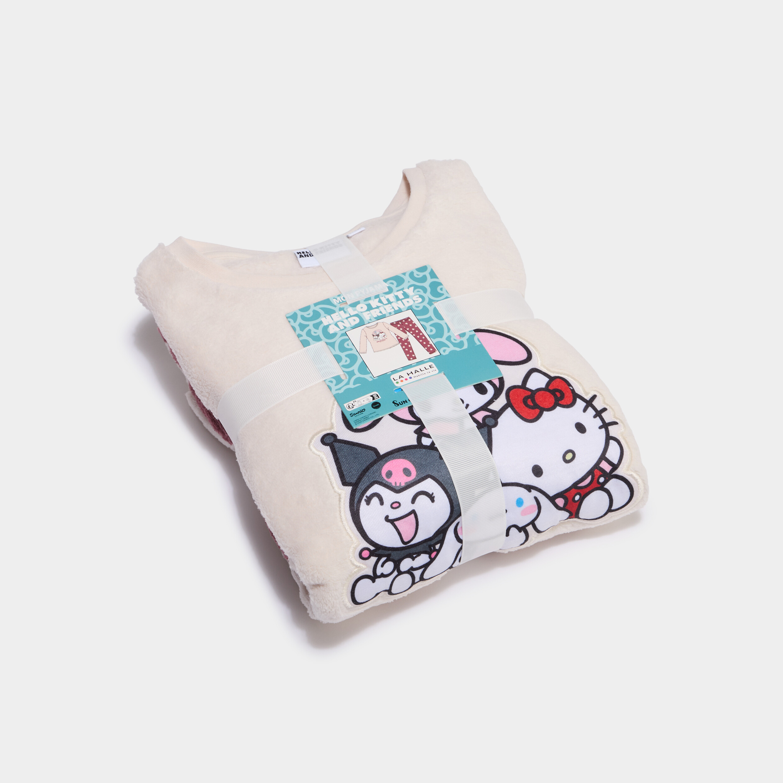 Ensemble pyjama velours Hello Kitty creme fille