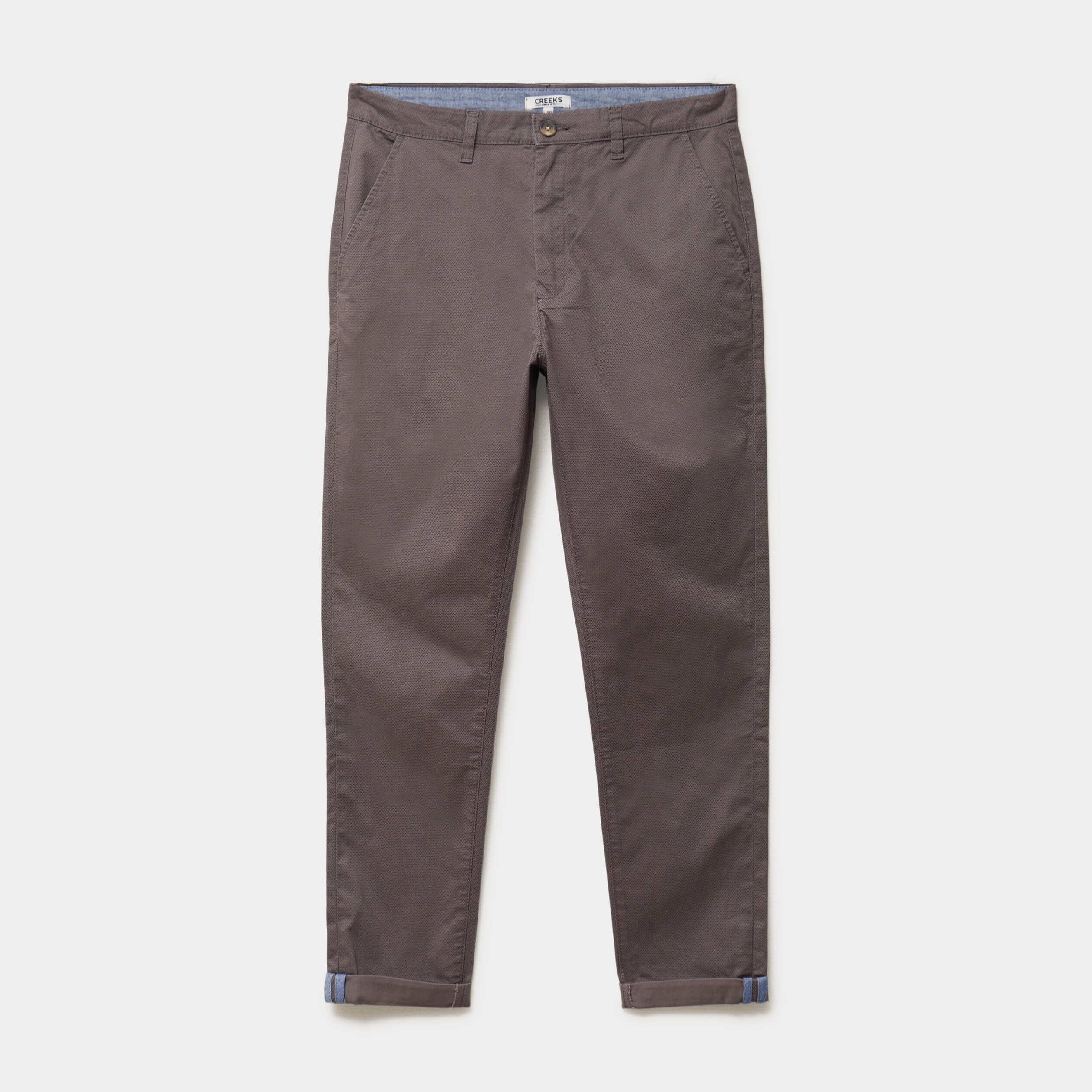 Pantalon chino slim stretch taupe homme