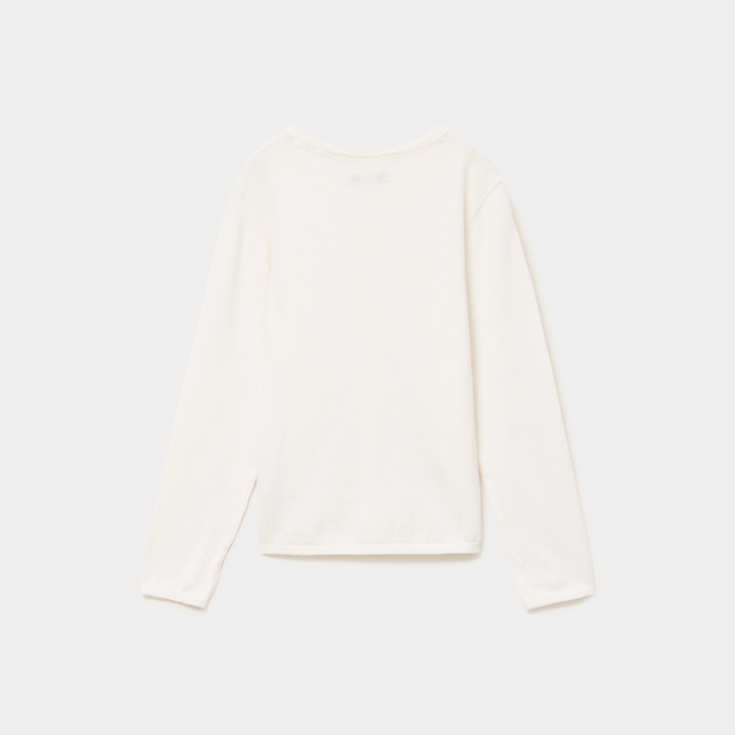 Gilet boutonn&eacute; coton m&eacute;lang&eacute; ivoire fille