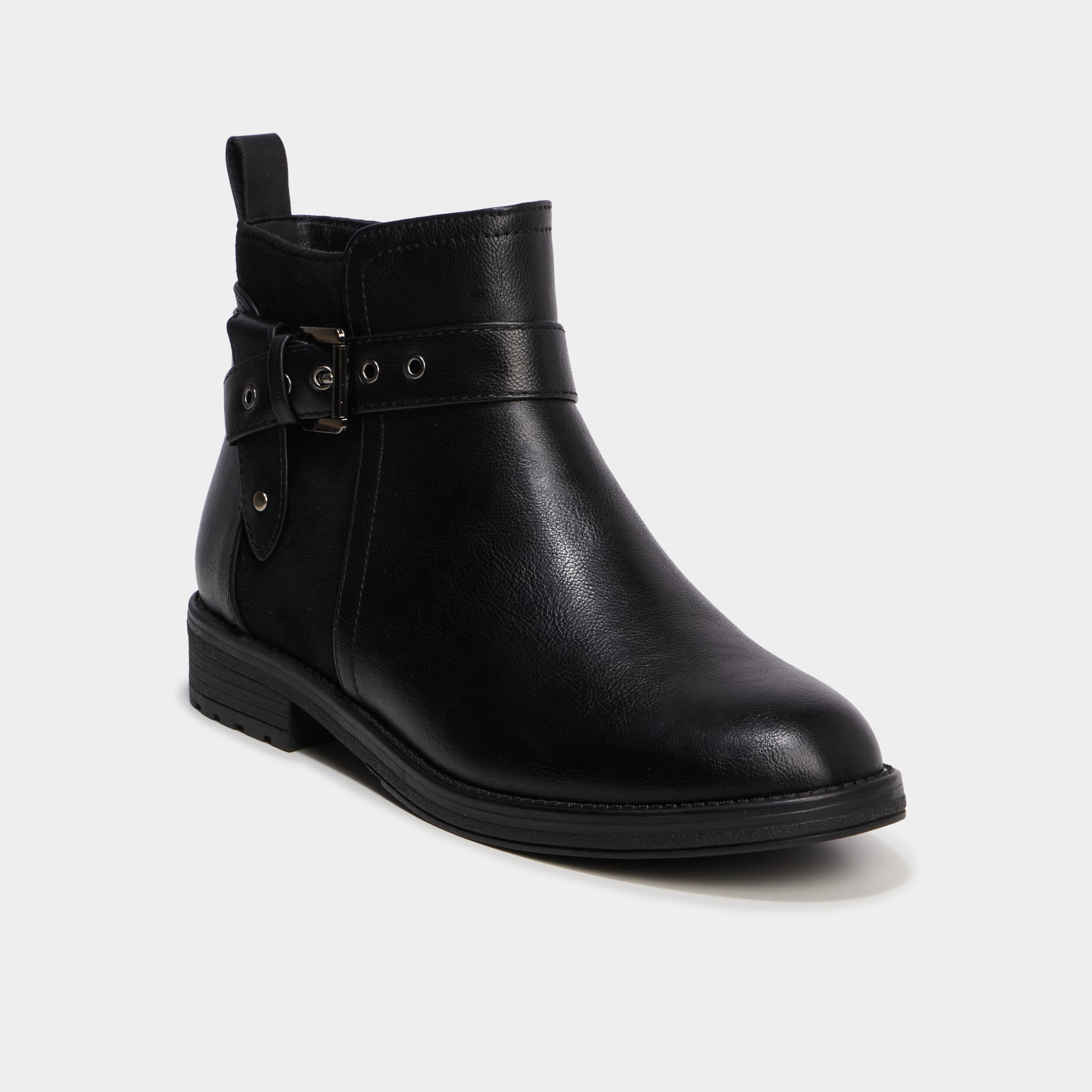 Bottines avec boucles et talons noir femme