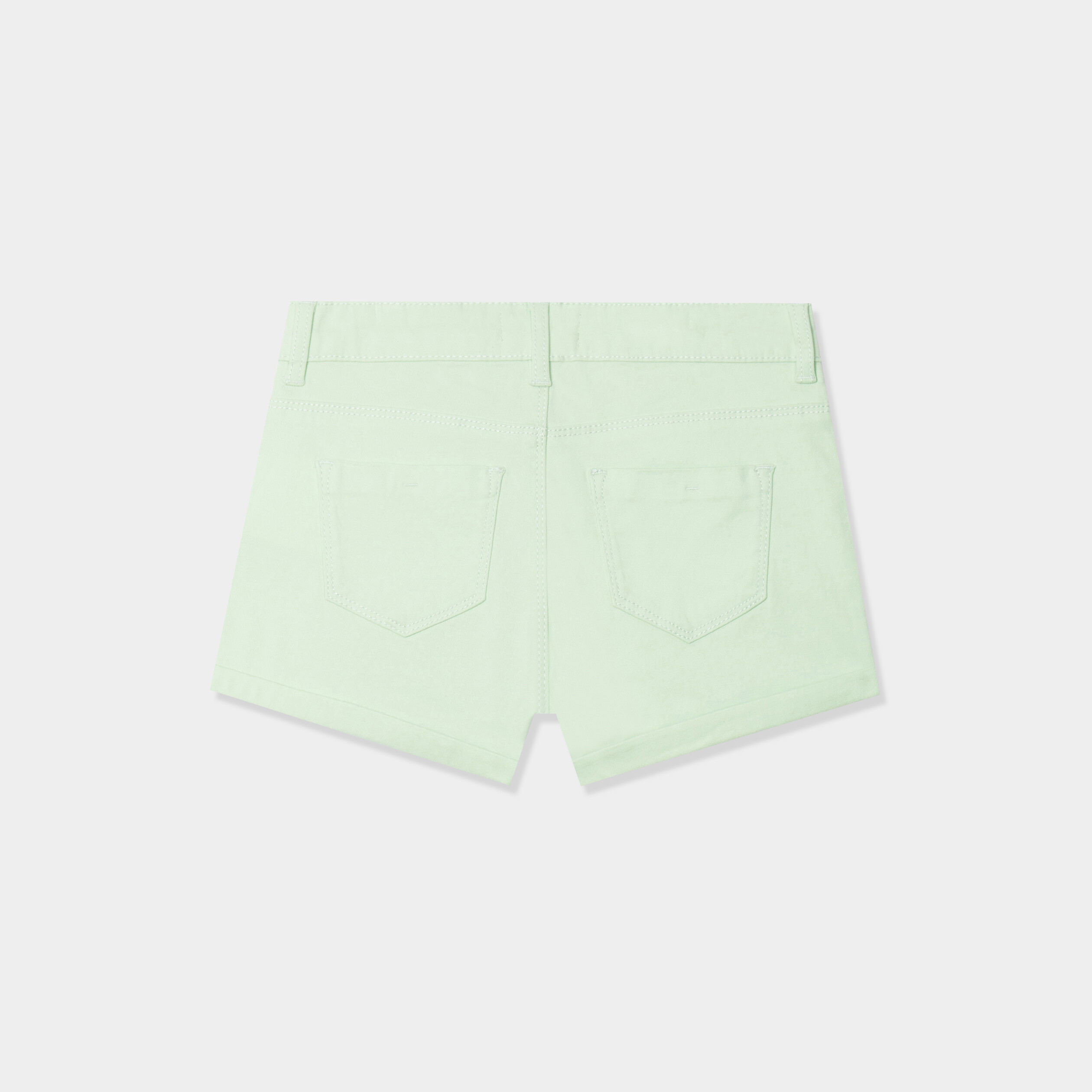 short ajuste en twill vert clair fille Short ajusté en twill vert clair fille