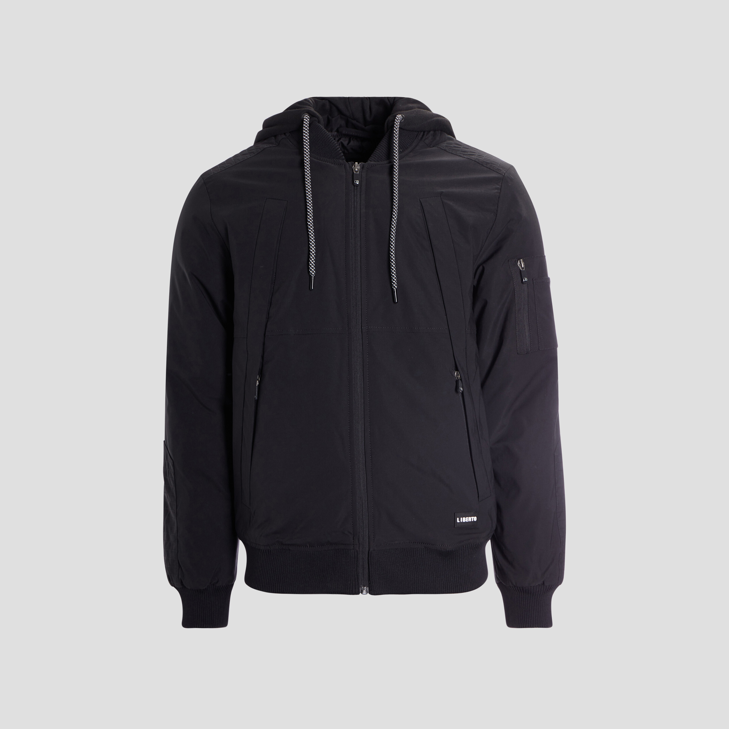 blouson a capuche esprit bombers noir homme Blouson à capuche esprit bombers noir homme