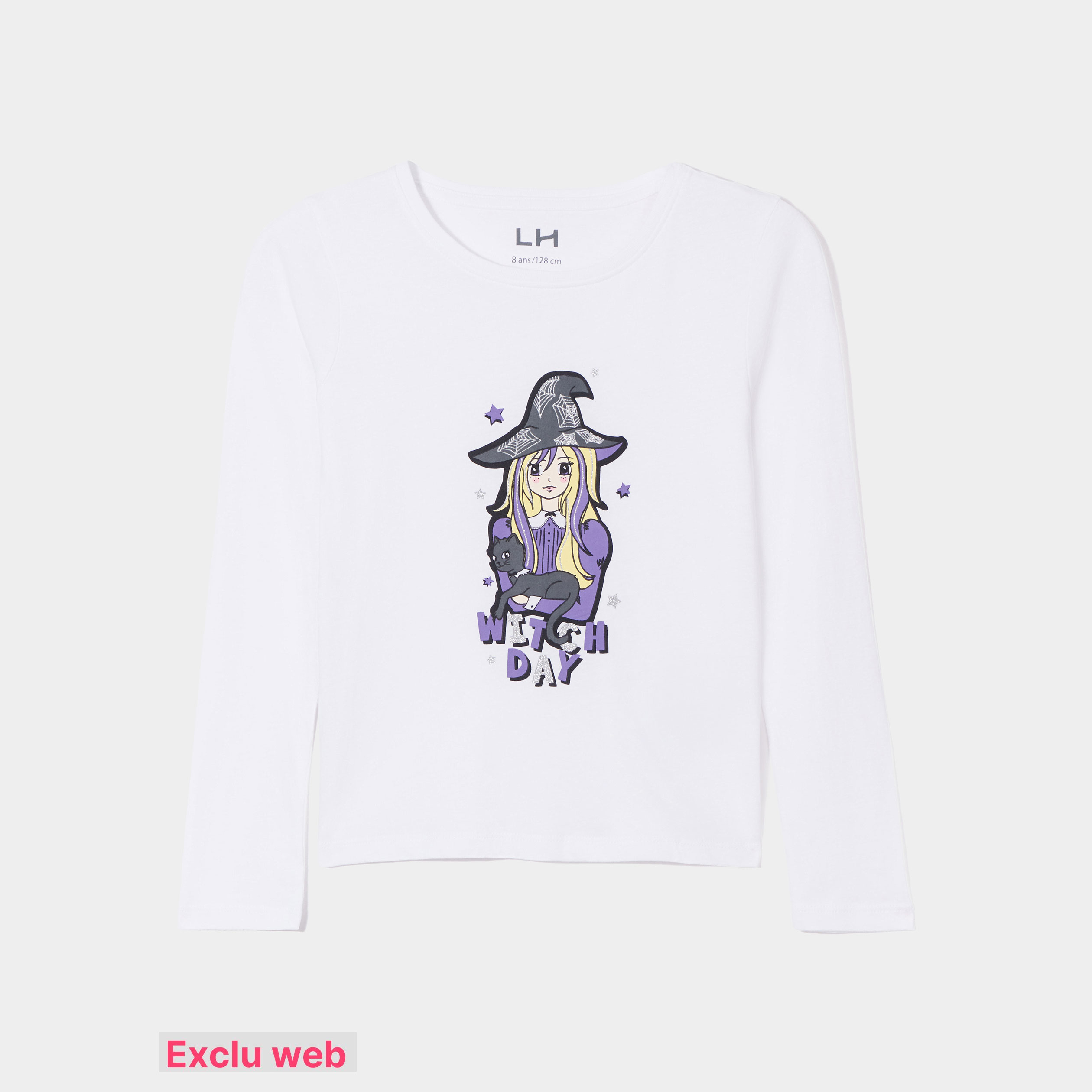 t shirt halloween manches longues coton ivoire fille T-shirt Halloween manches longues coton ivoire fille