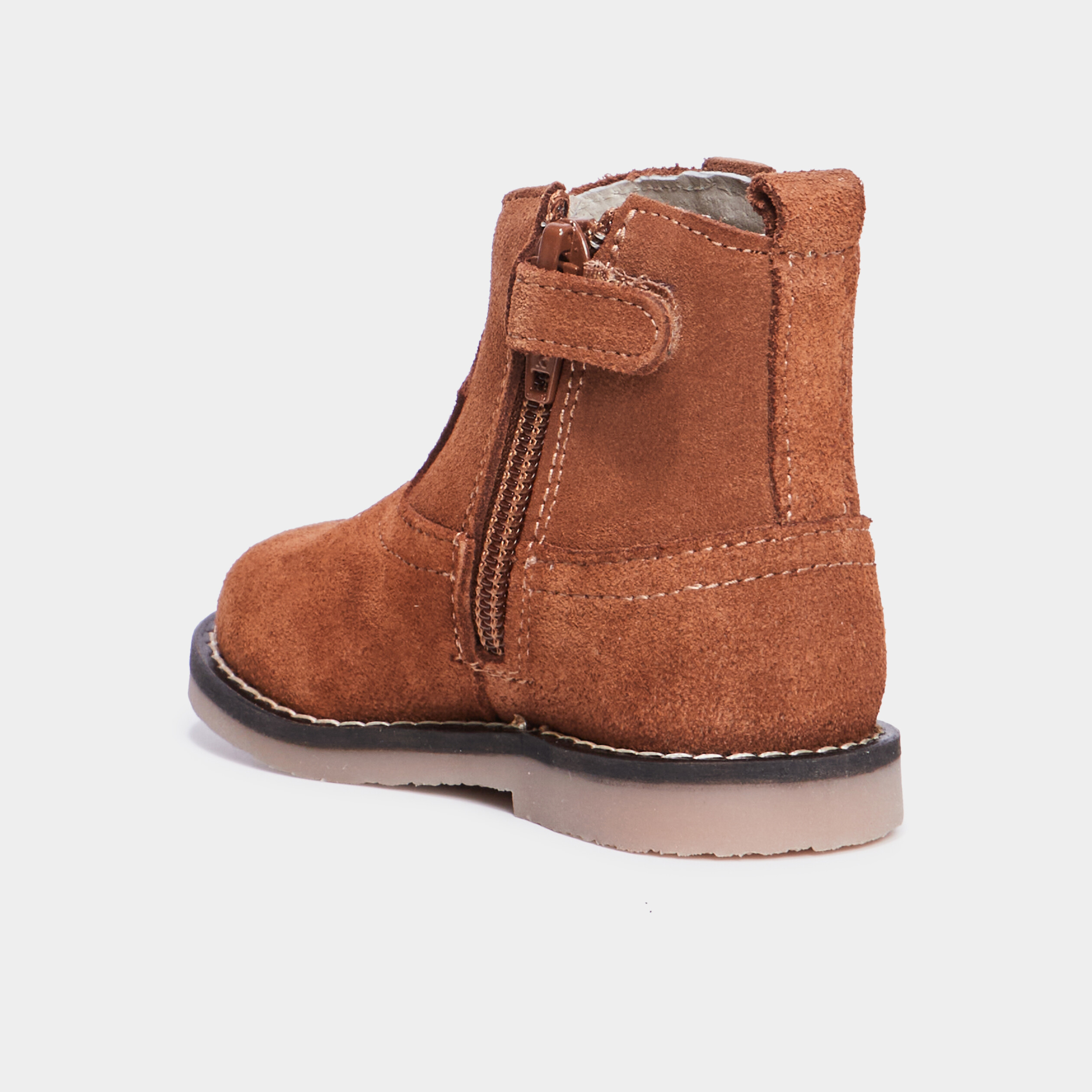 bottines en cuir effet suedine creeks camel bebef Bottines en cuir effet suédine Creeks camel bébé fille