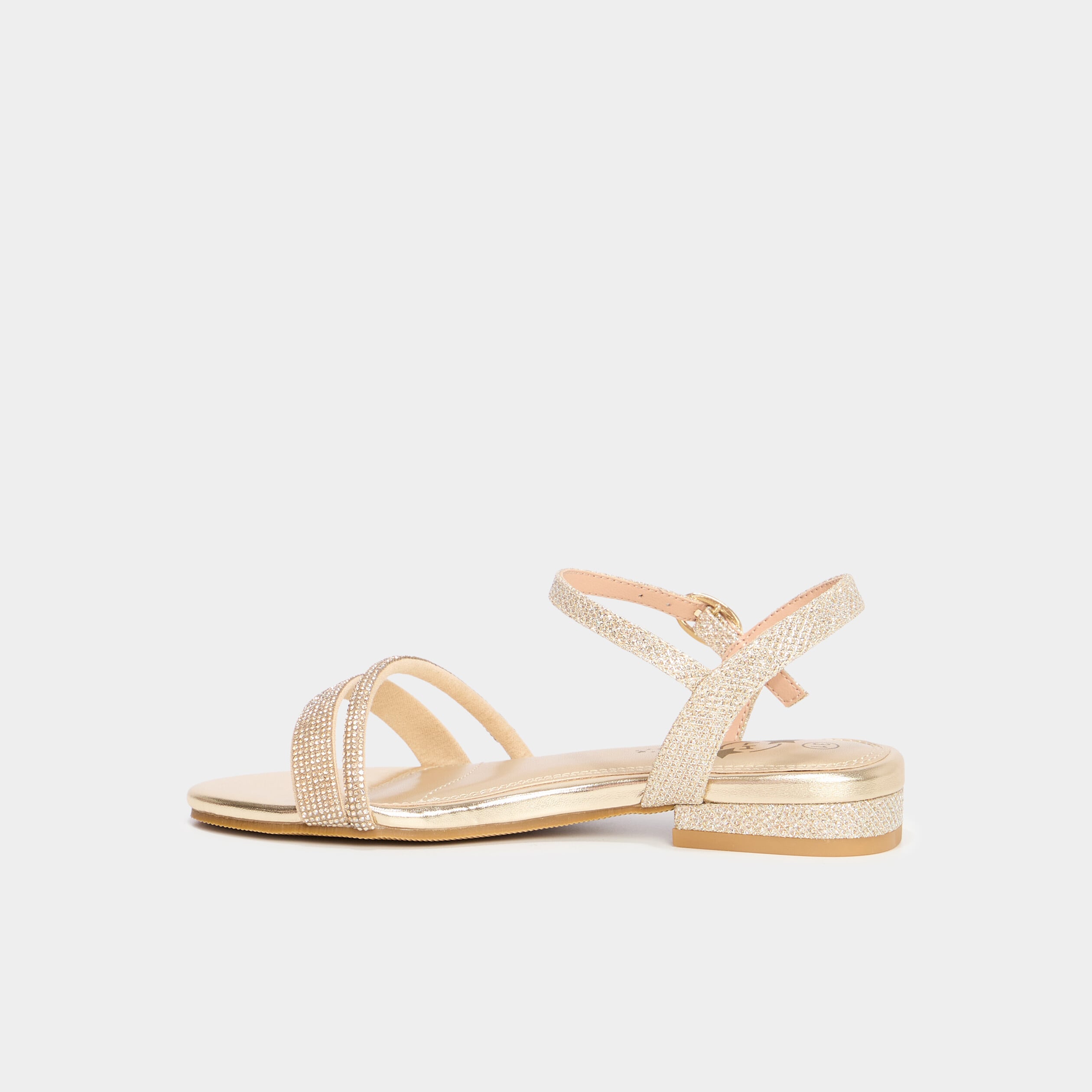 Sandales de c&eacute;r&eacute;monie avec strass jaune or fille