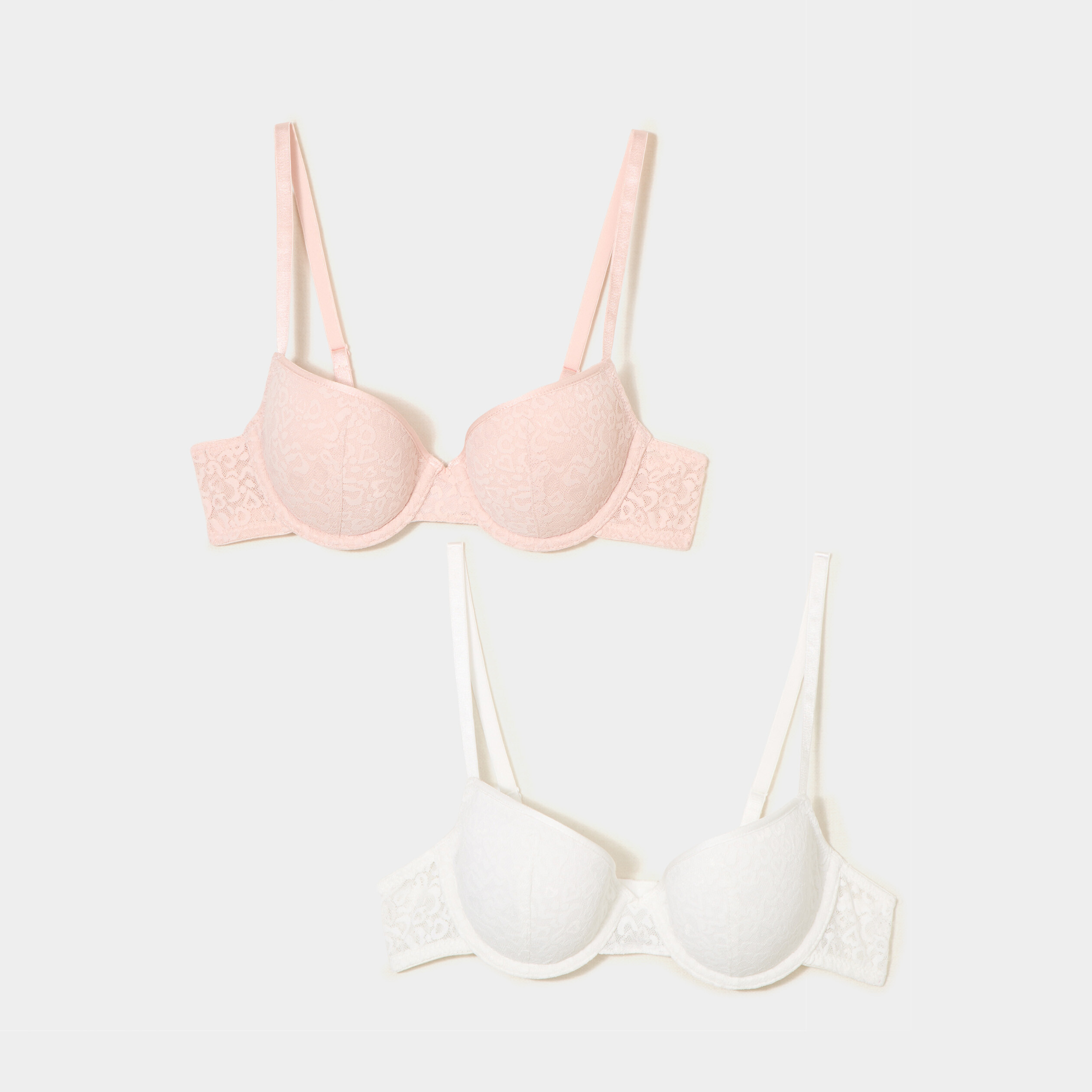 lot 2 soutiens gorge corbeille padde rose pastel femme Lot 2 soutiens-gorge corbeille paddé rose pastel femme