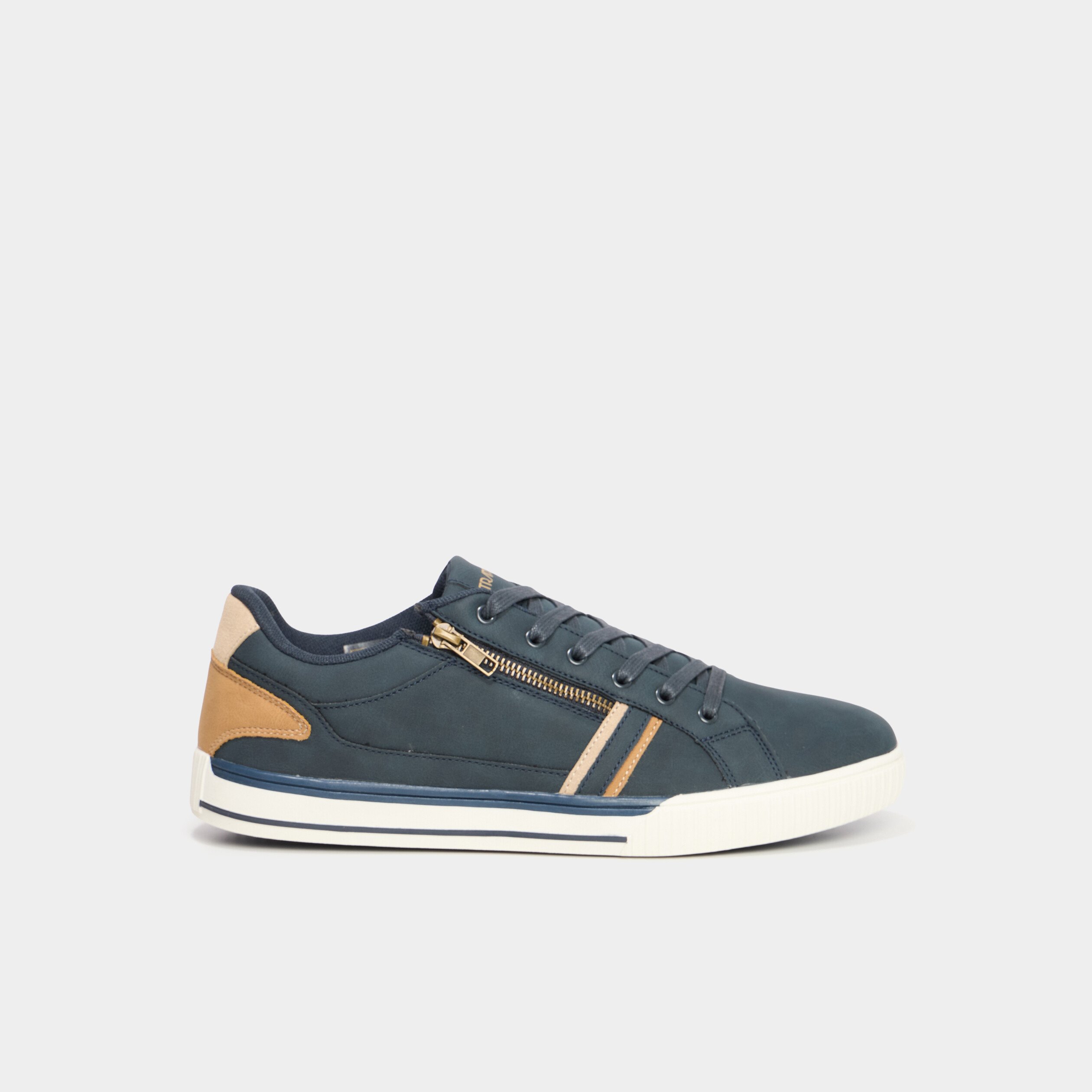 Tennis basses à lacets bleu homme