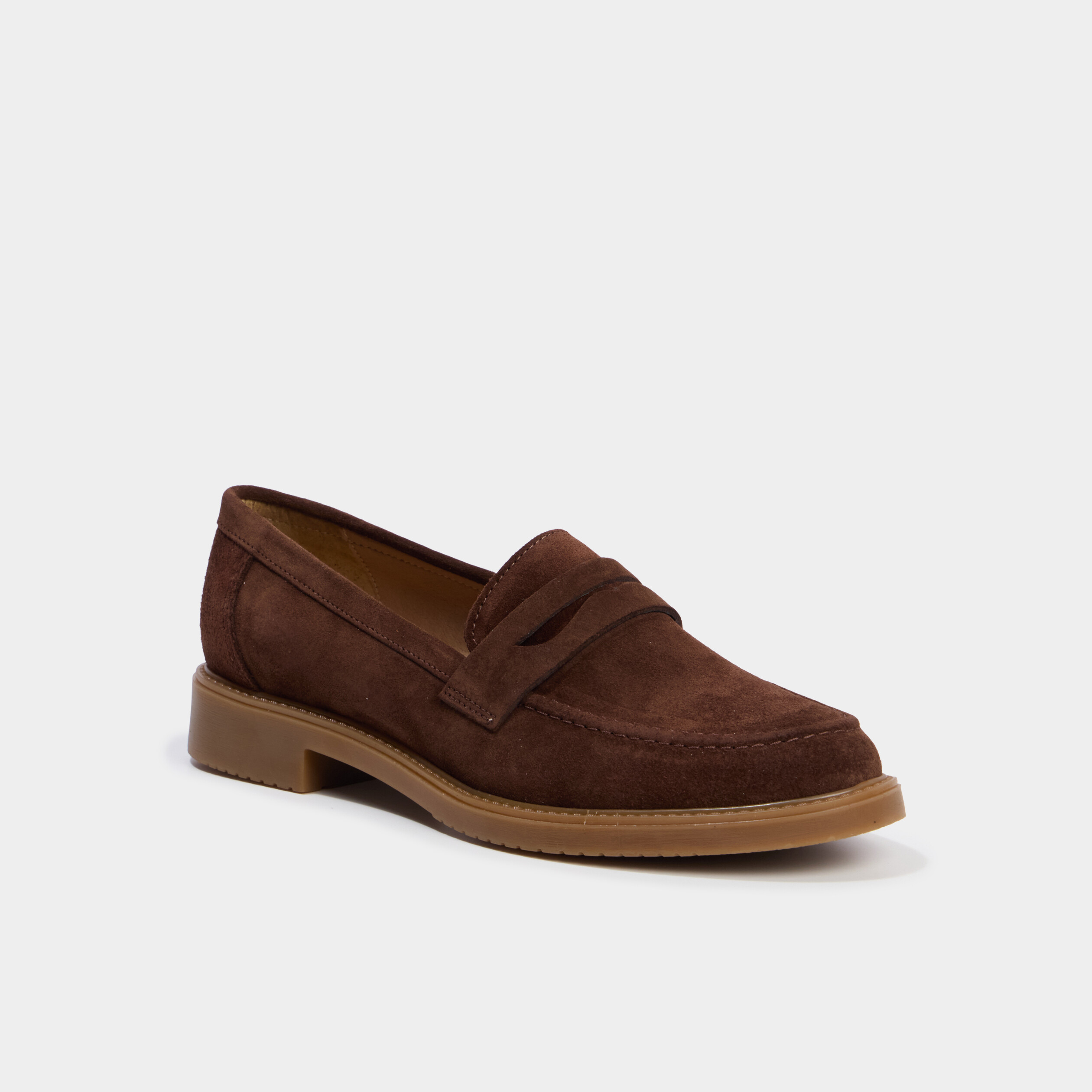 Mocassins en cuir marron femme