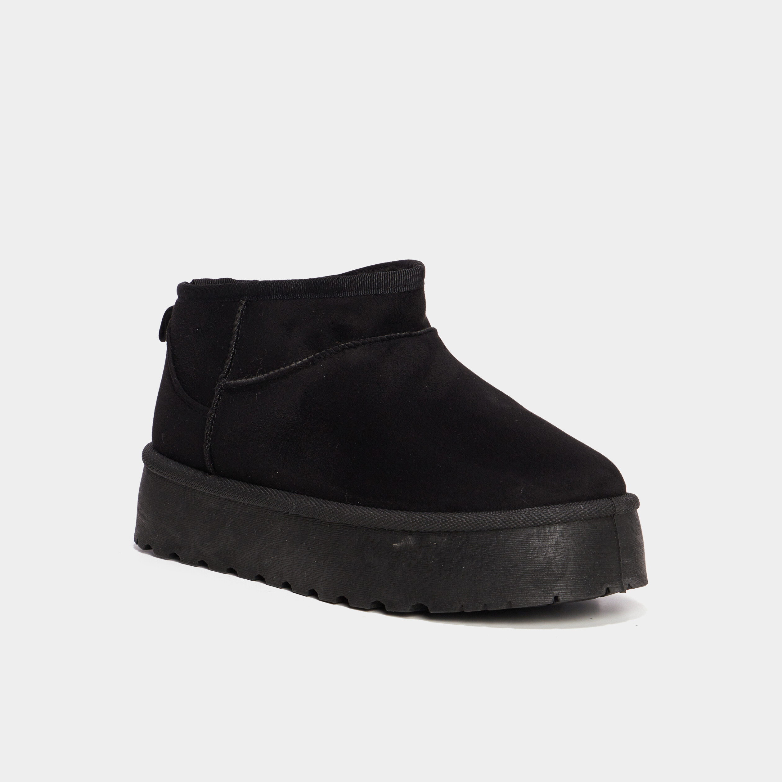 Bottines compens&eacute;es fourr&eacute;es Creeks noir femme