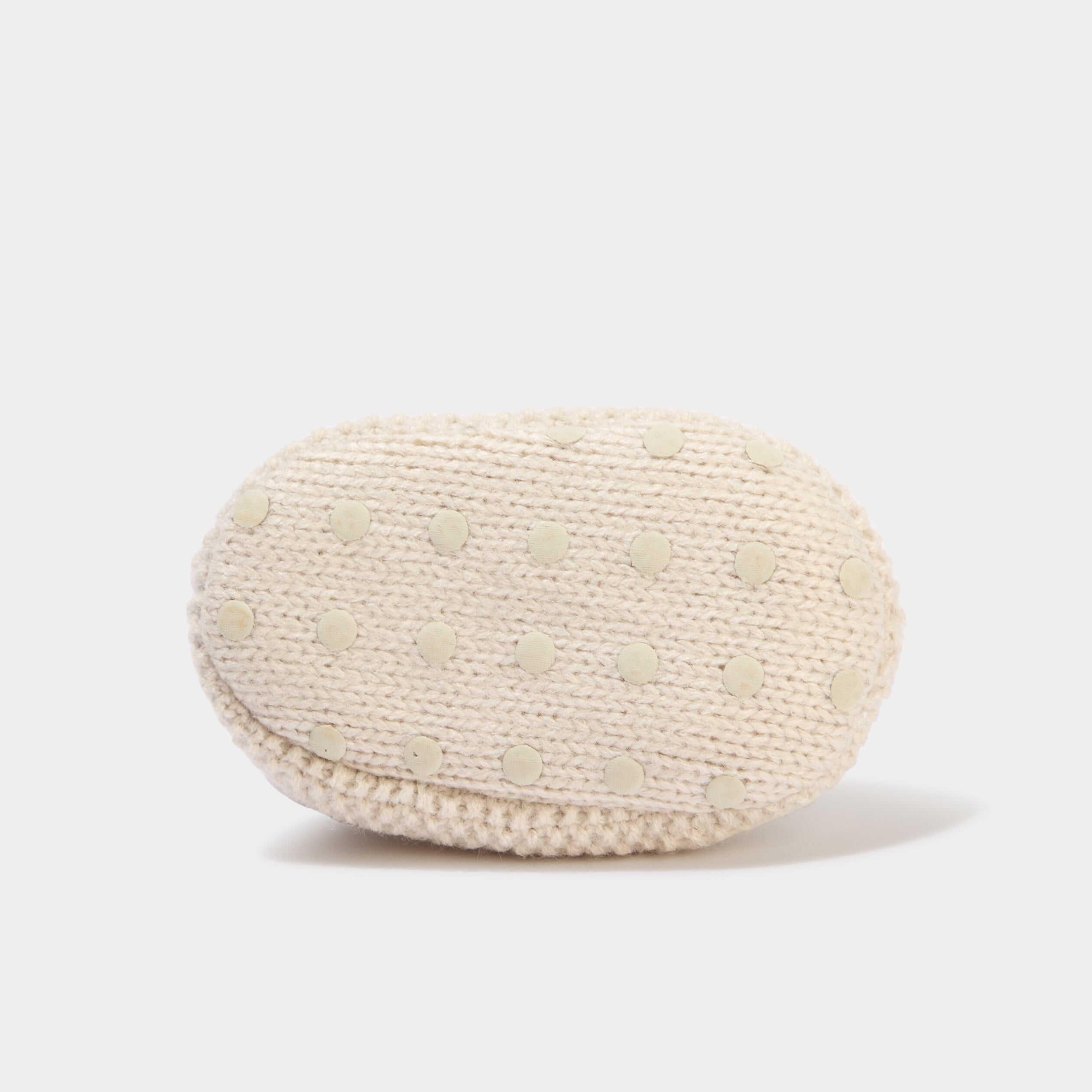 Chaussettes d'int&eacute;rieur tricot&eacute;es taupe b&eacute;b&eacute;