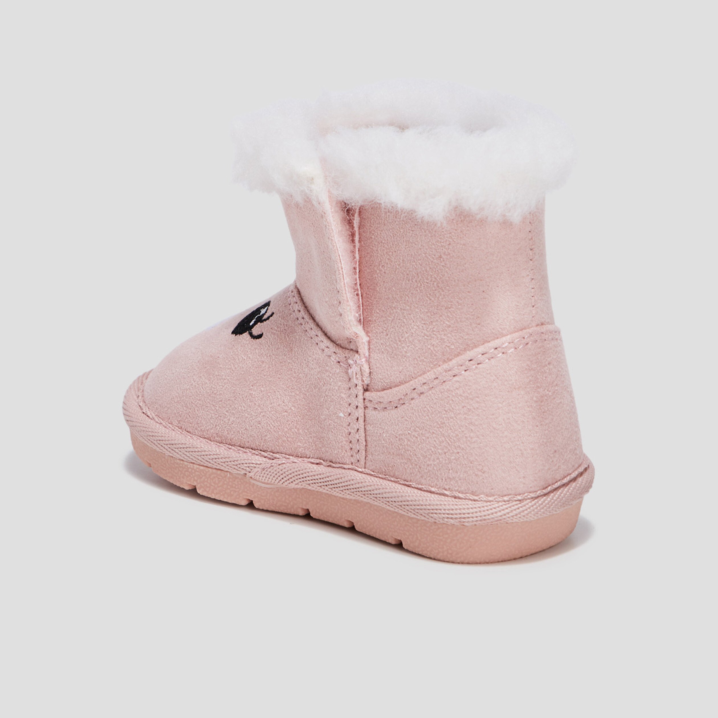 Bottes fourrées rose bébé fille