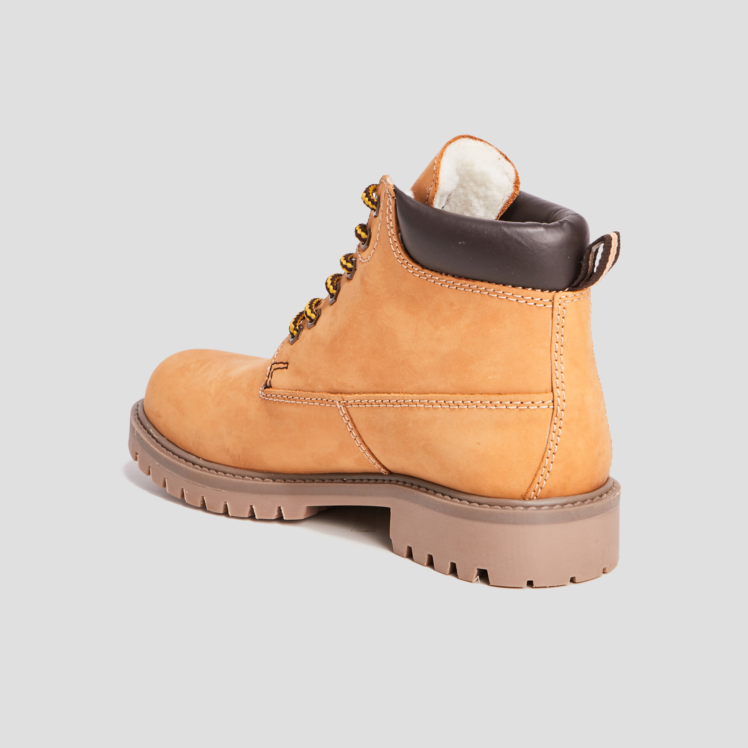bottines fourrees en cuir camel garcon Bottines fourrées en cuir camel garçon