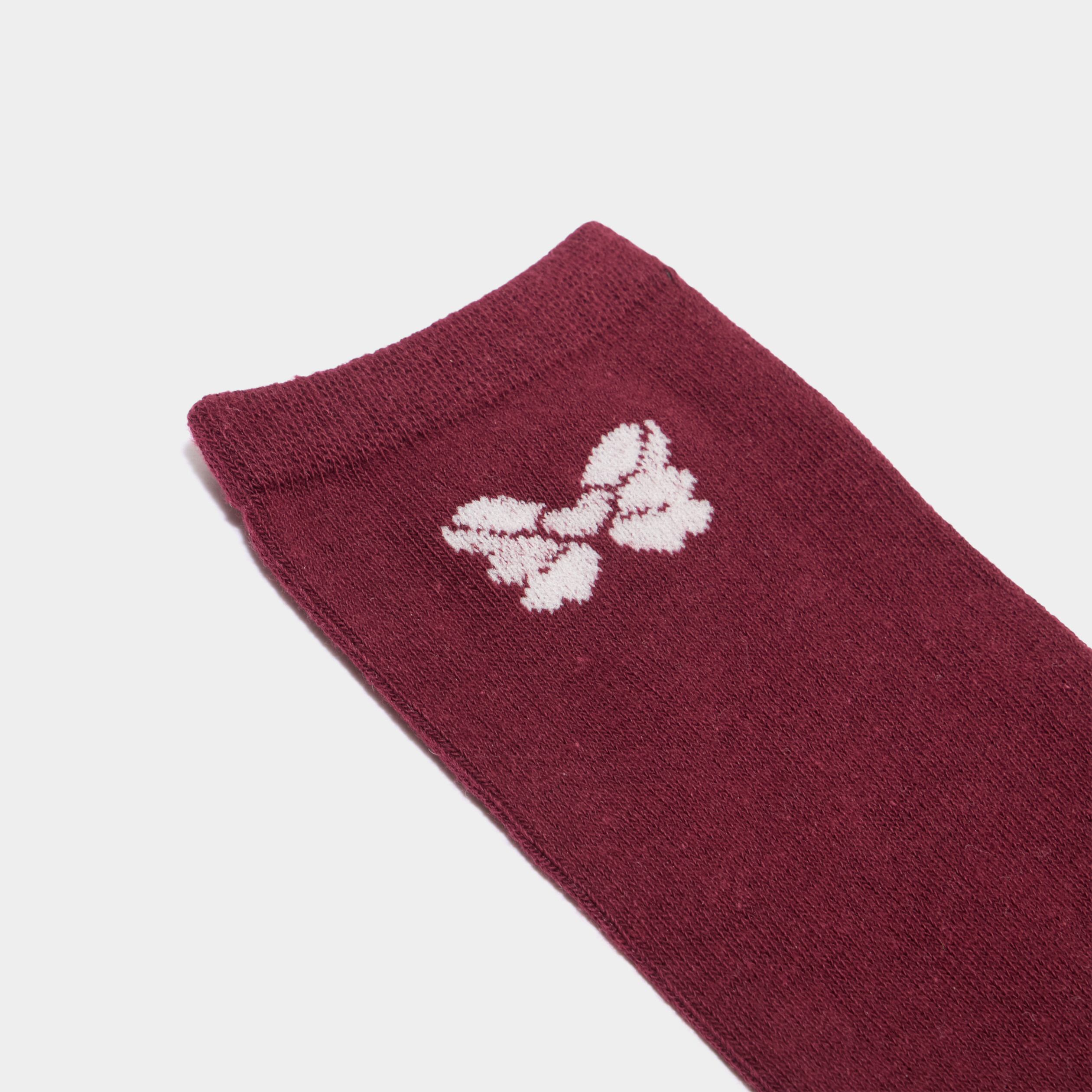 Lot 5 paires chaussettes m&eacute;lange coton bordeaux femme
