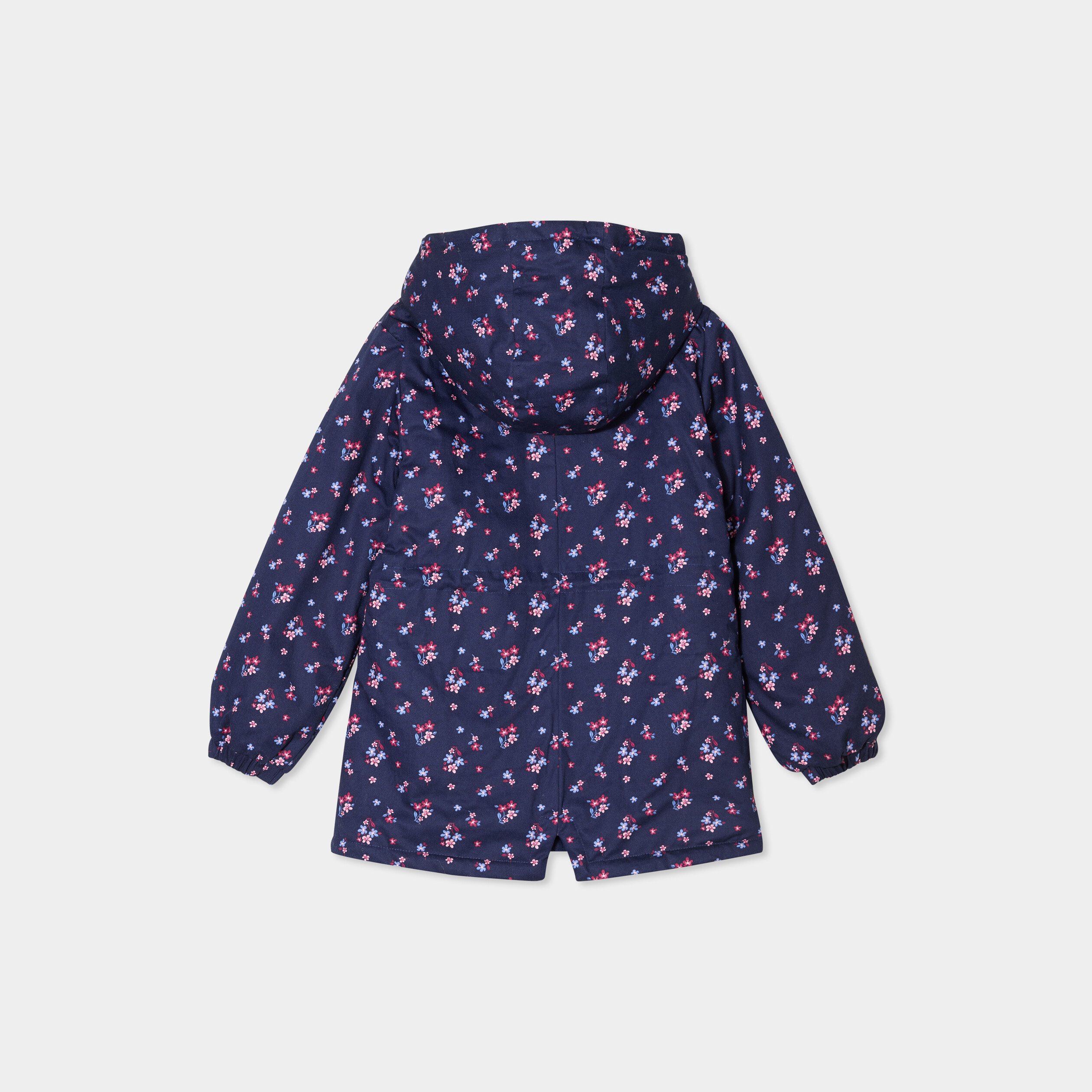 parka mi longue capuche doublee bleu marine fille Parka mi-longue capuche doublée bleu marine fille