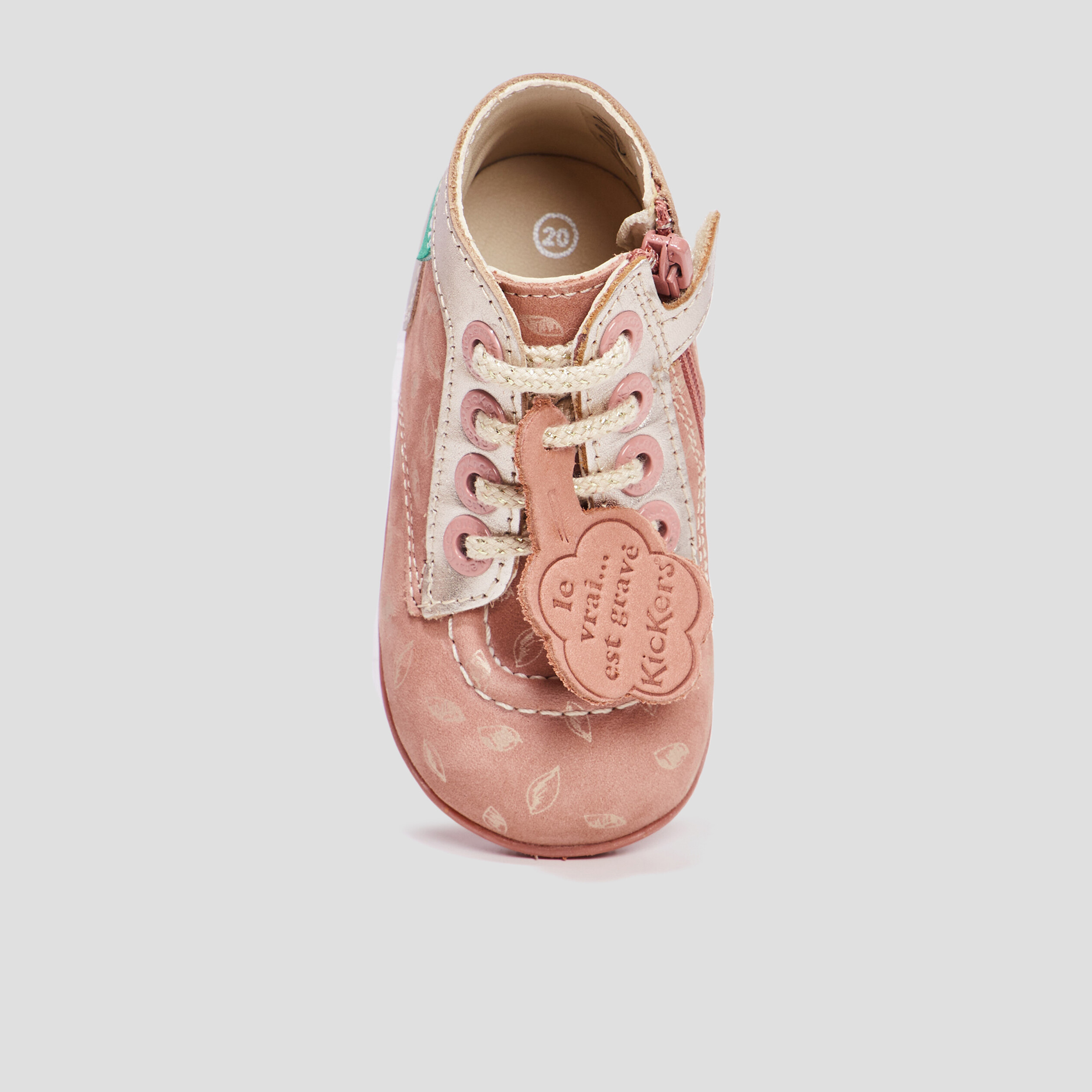 bottillons en cuir bonzip2 rose bebef Bottillons en cuir Bonzip2 rose bébé fille