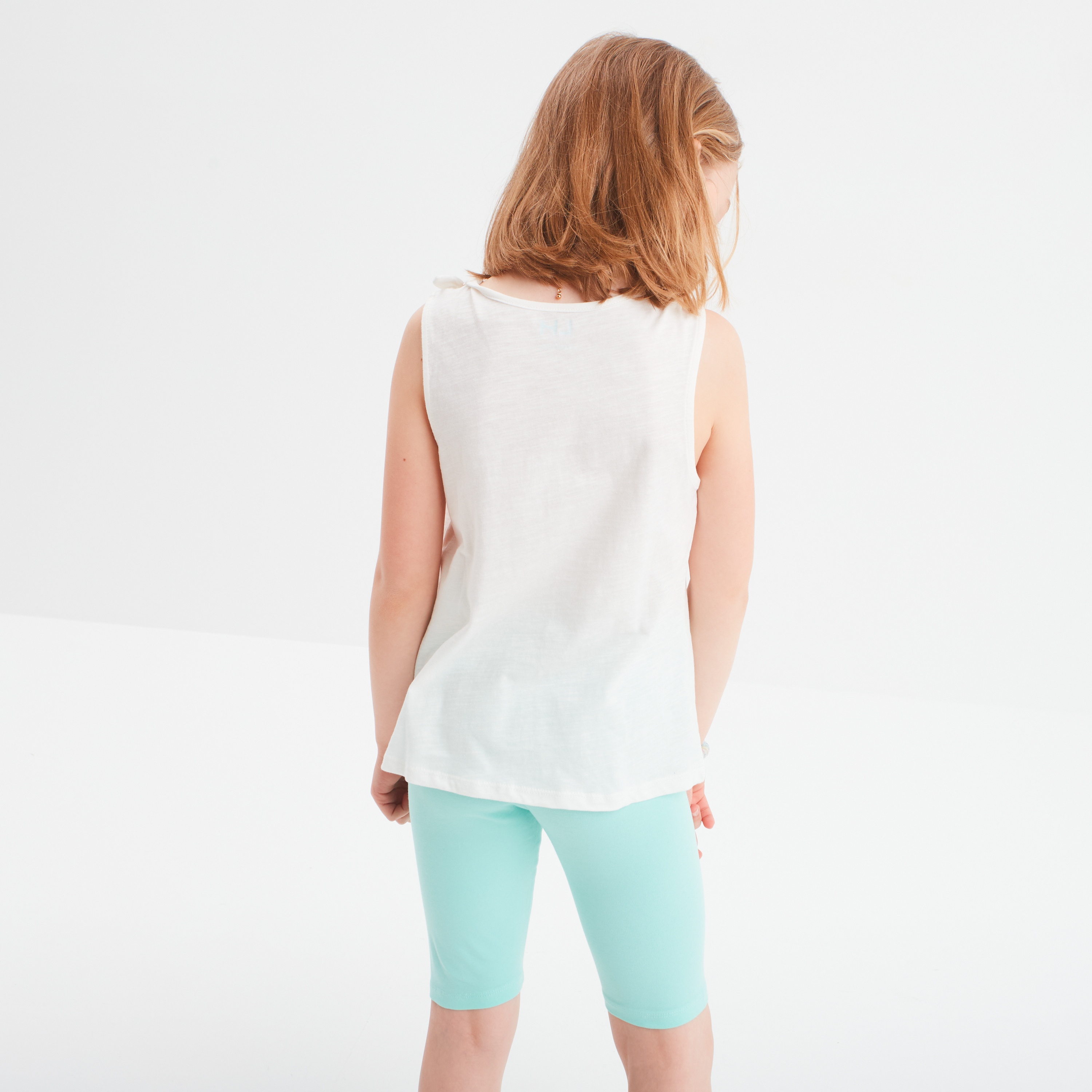 ensemble debardeur et cycliste coton ivoire fille Ensemble débardeur et cycliste coton ivoire fille