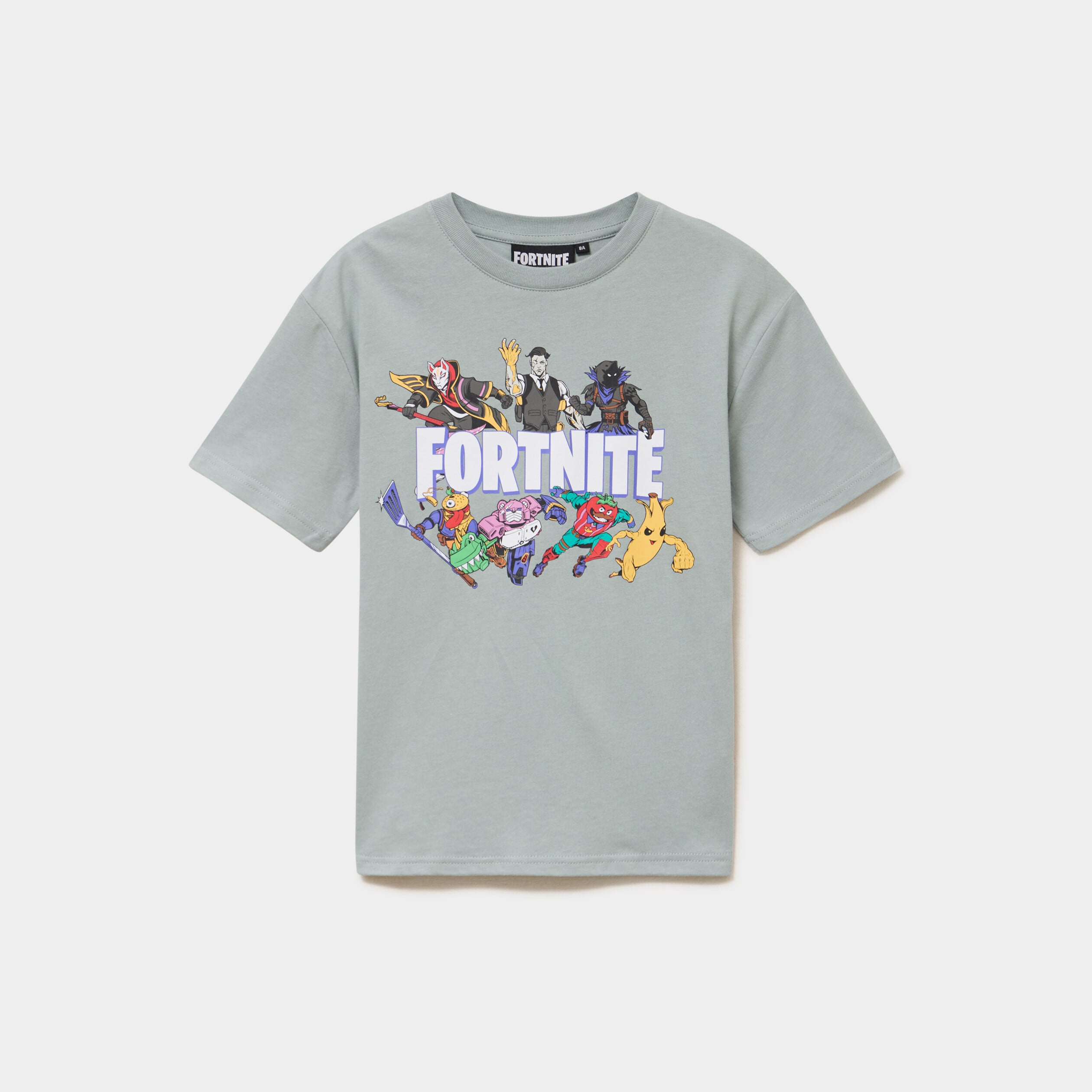 T-shirt manches courtes coton Fortnite vert gar&ccedil;on