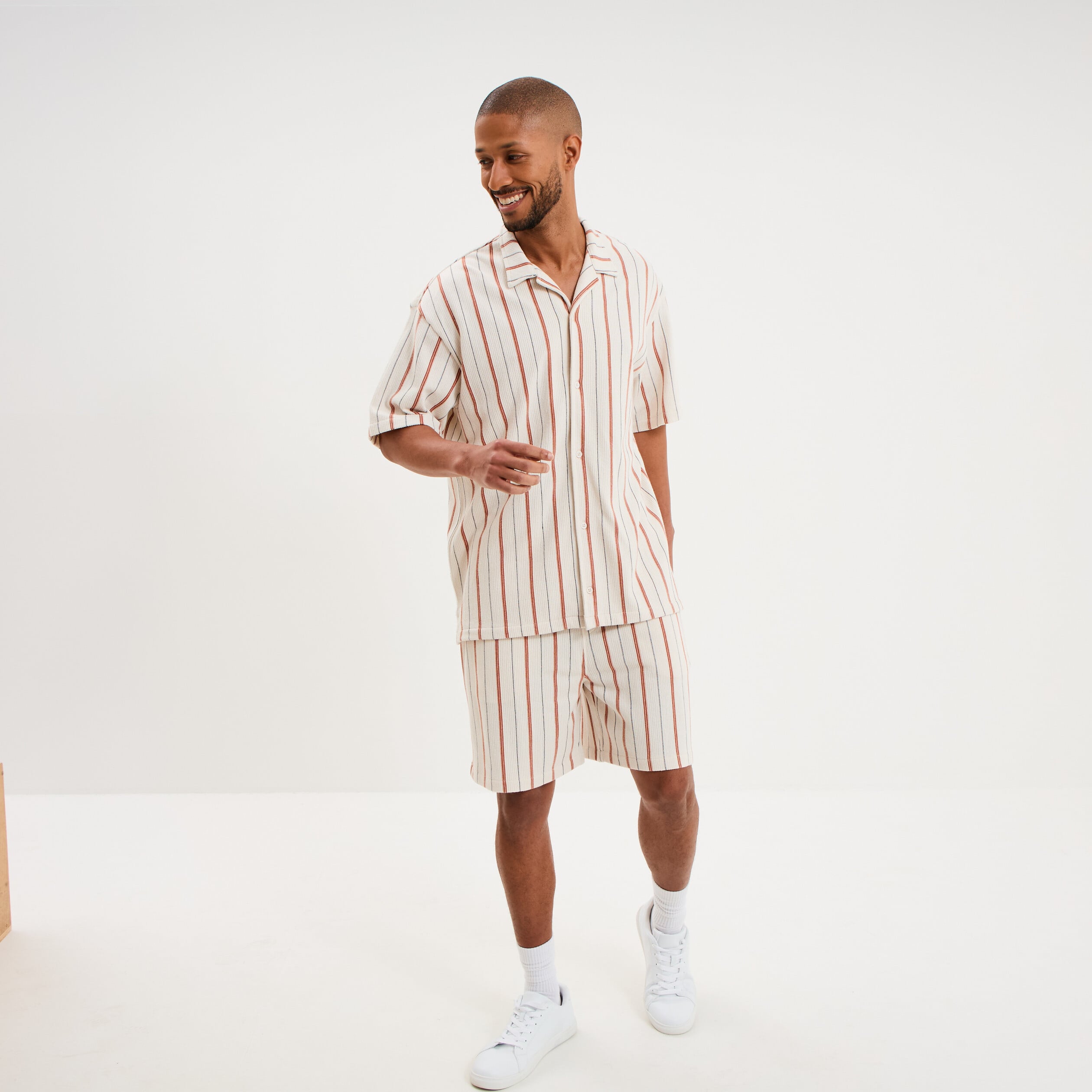 Chemise droite col cubain coton blanc homme | La Halle