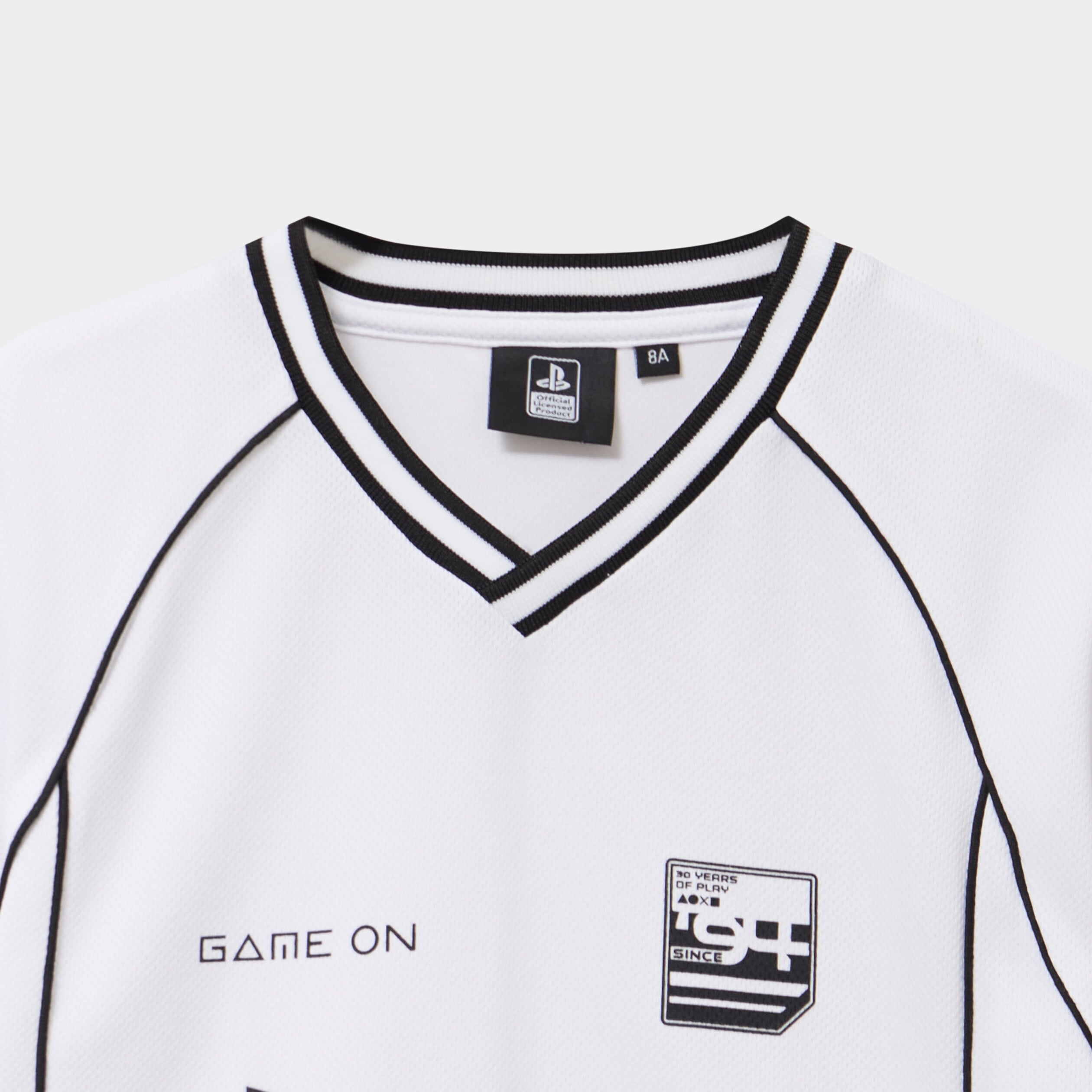 T-shirt col en V Playstation blanc gar&ccedil;on