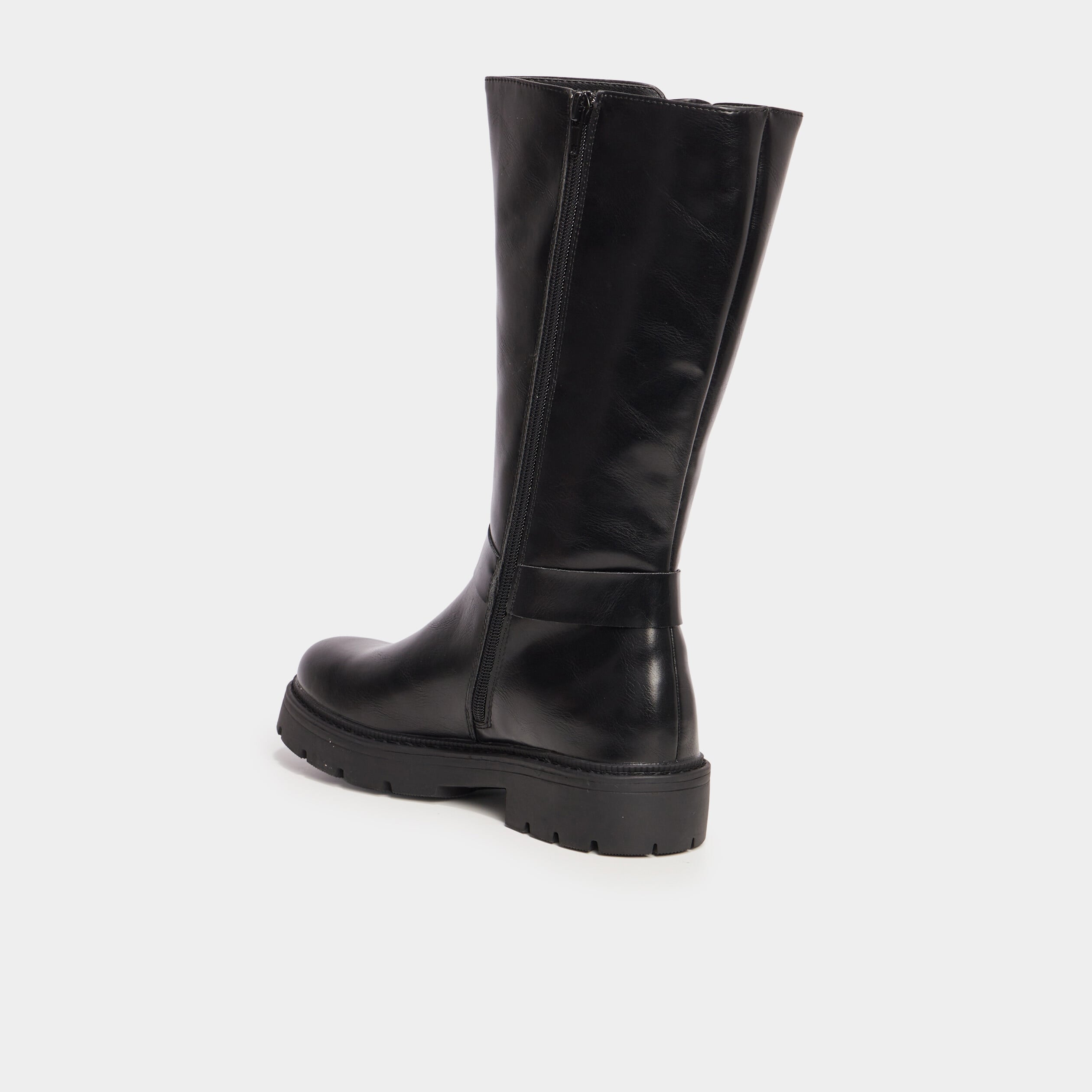 Bottes crant&eacute;es avec boucles noir femme