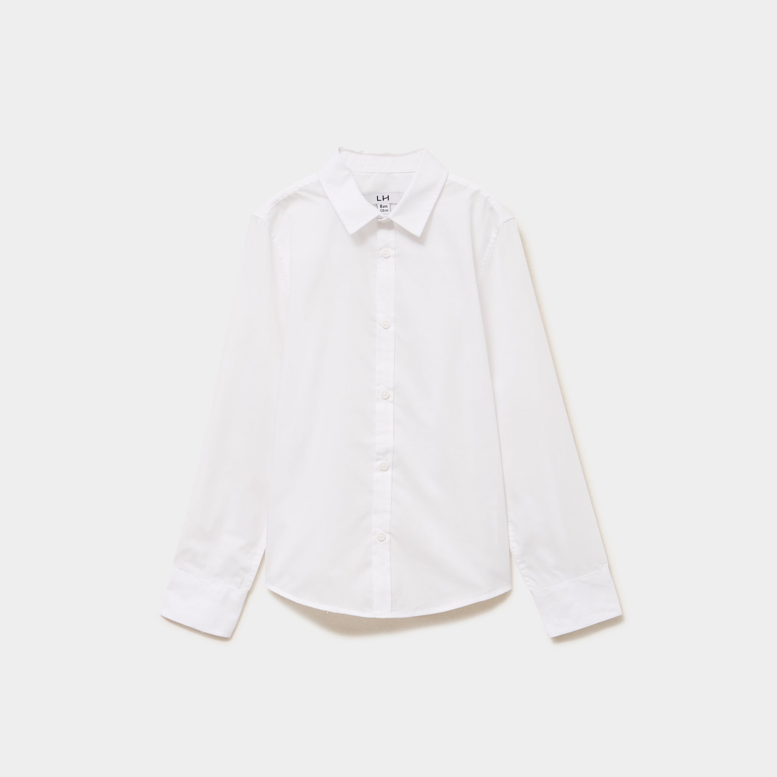 Chemise manches longues blanc gar&ccedil;on