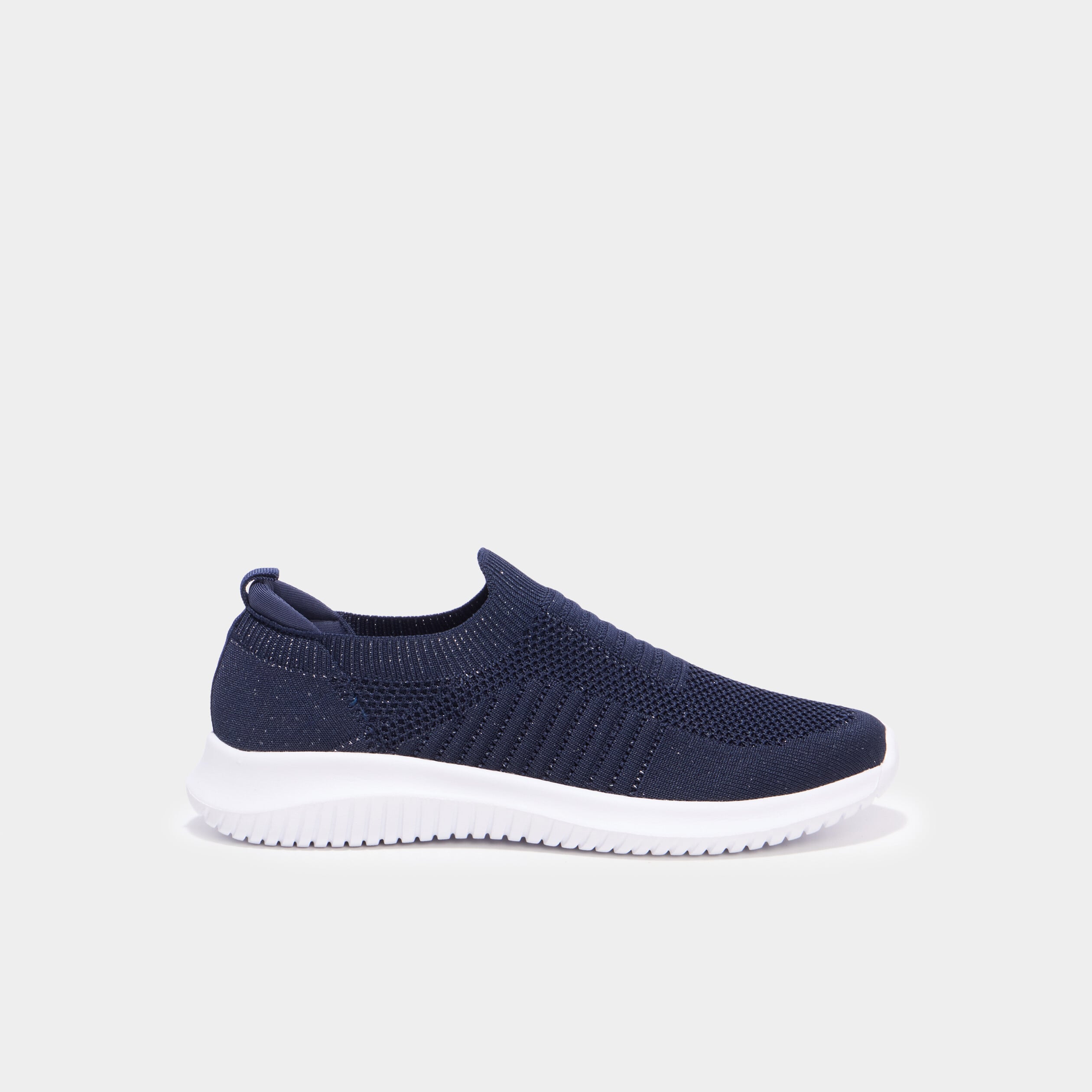 Baskets running &eacute;lastiqu&eacute;es slip-on bleu marine femme