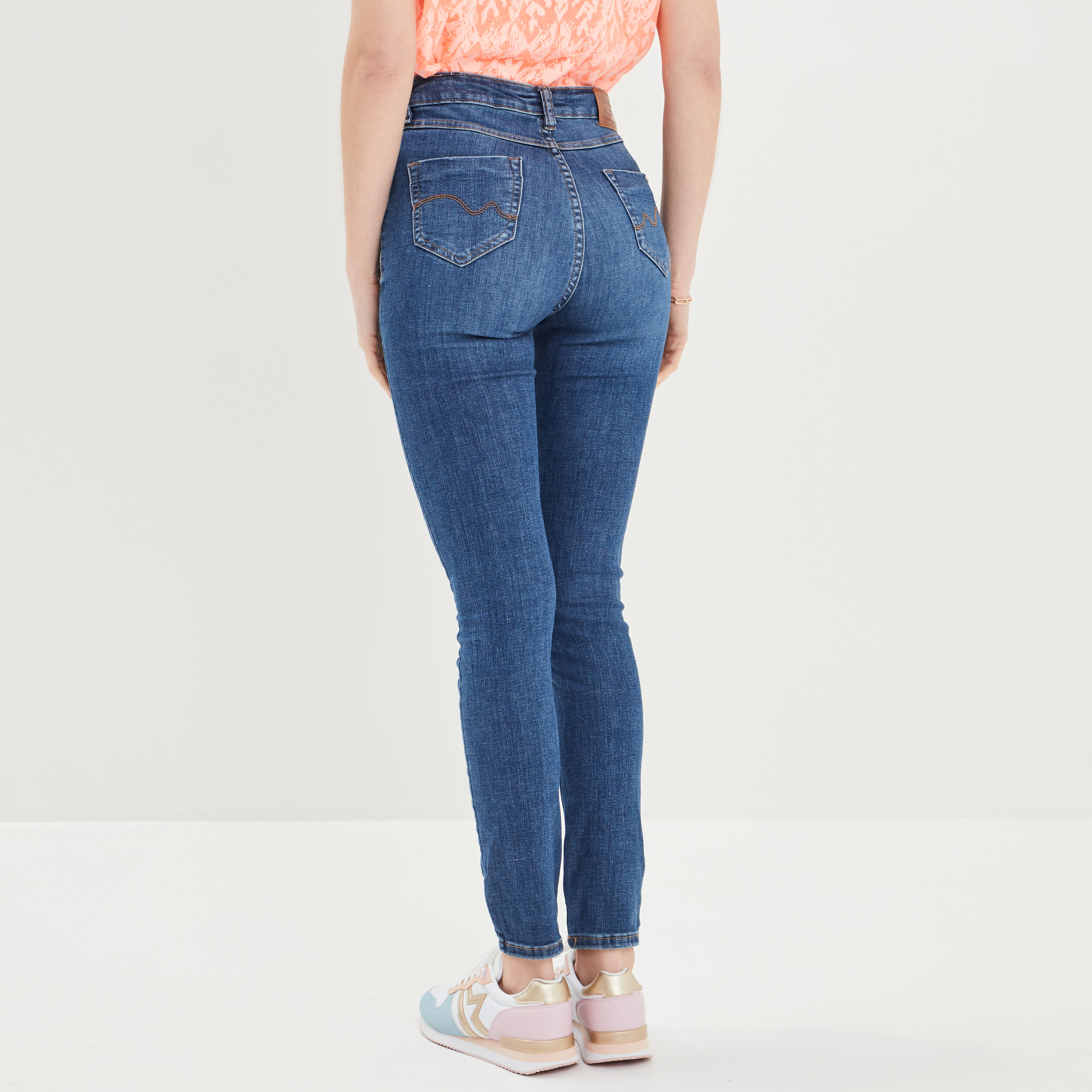 jeans skinny taille haute denim stone femme Jeans skinny taille haute denim stone femme