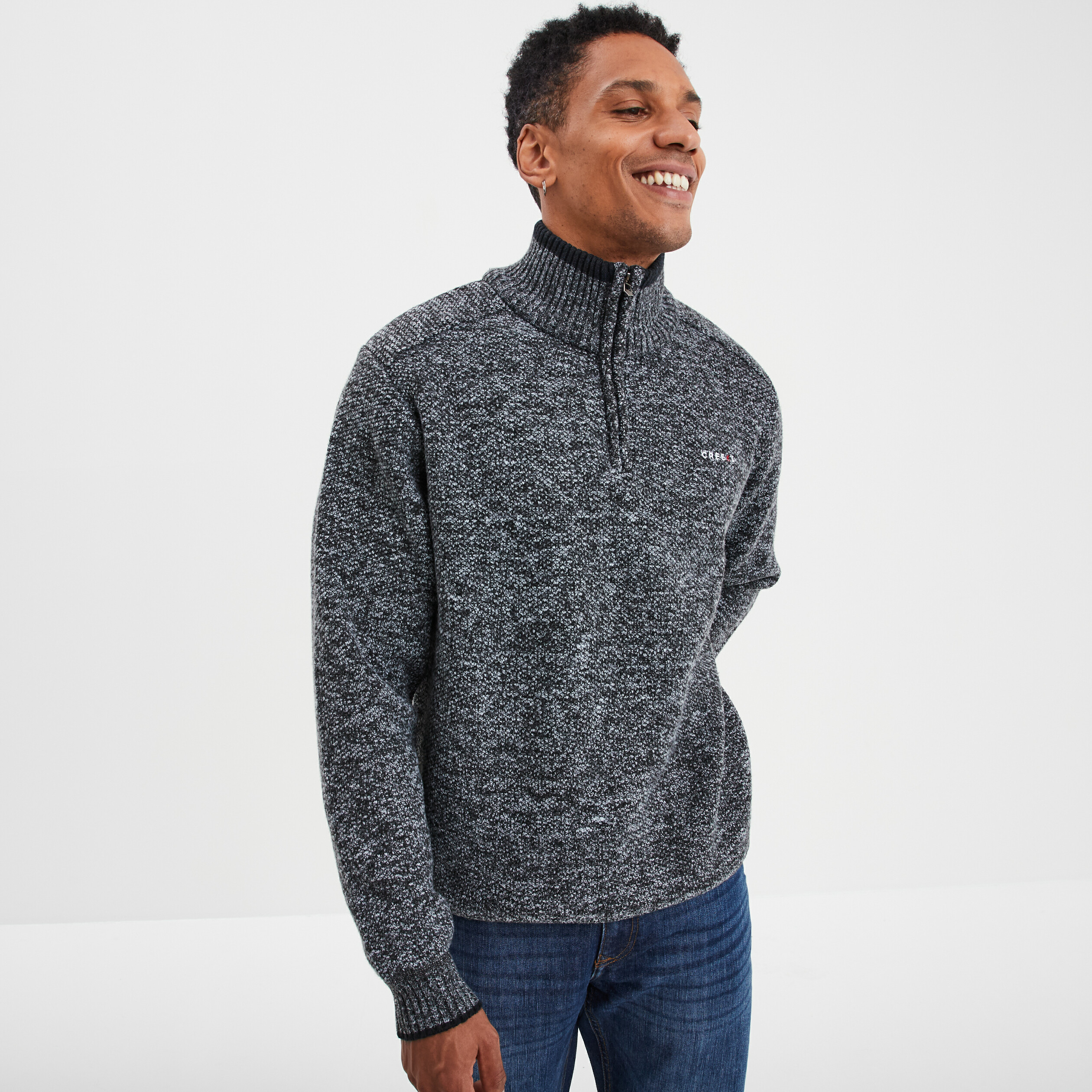 pull camionneur zippe droit creeks gris fonce homme Pull camionneur zippé droit Creeks gris foncé homme