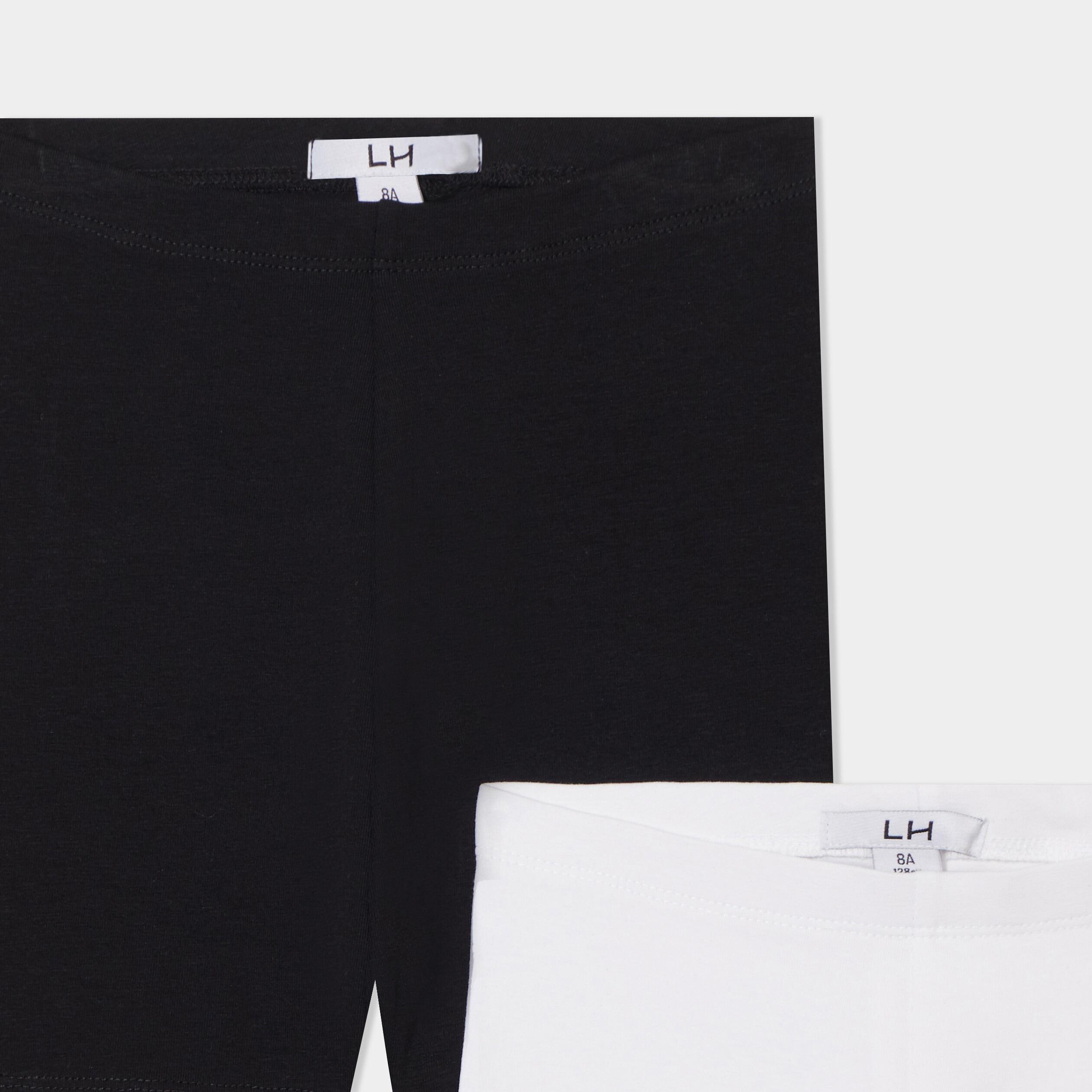 lot de 2 shorts leggings coton noir fille Lot de 2 shorts leggings coton noir fille