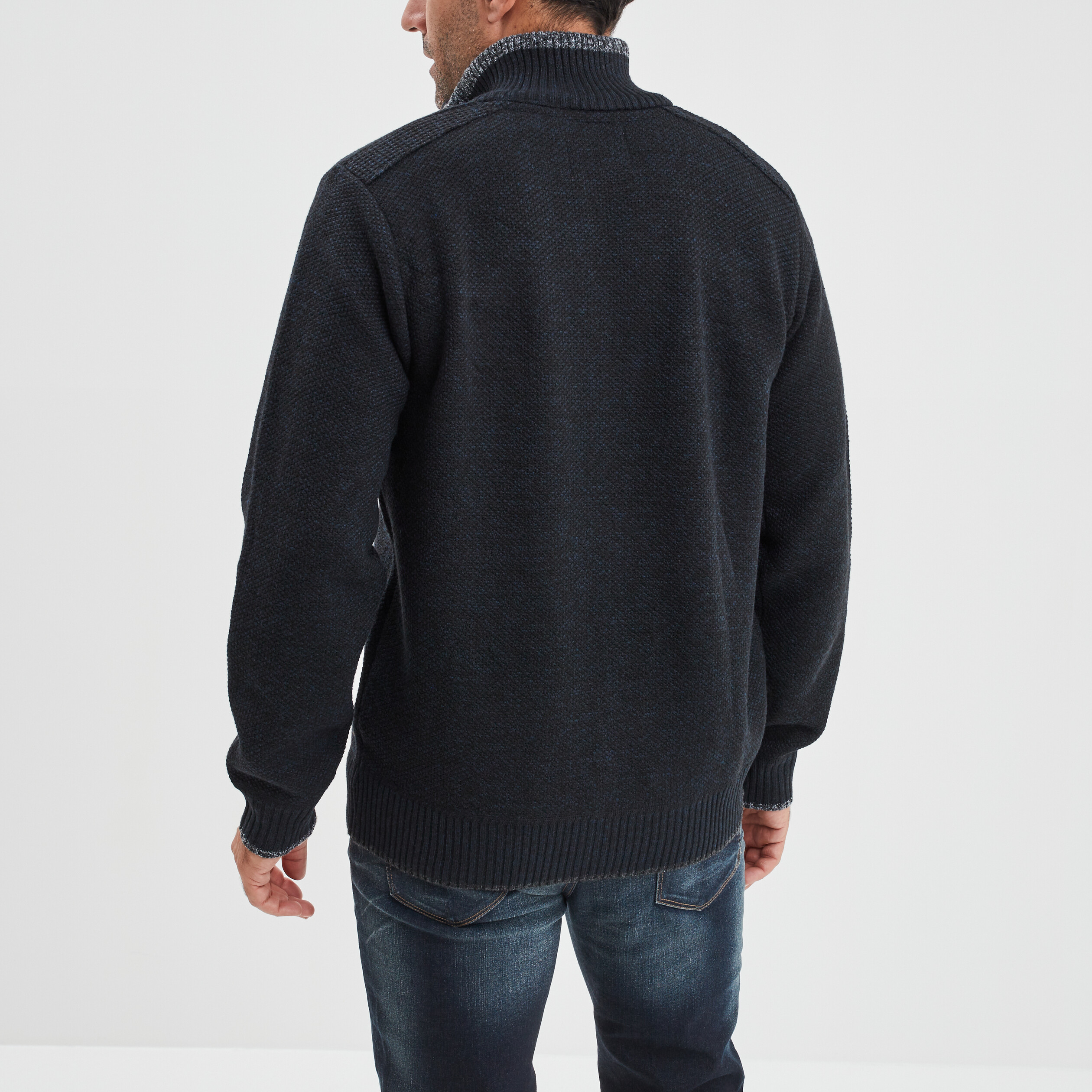 Pull camionneur zippé droit Creeks bleu foncé homme
