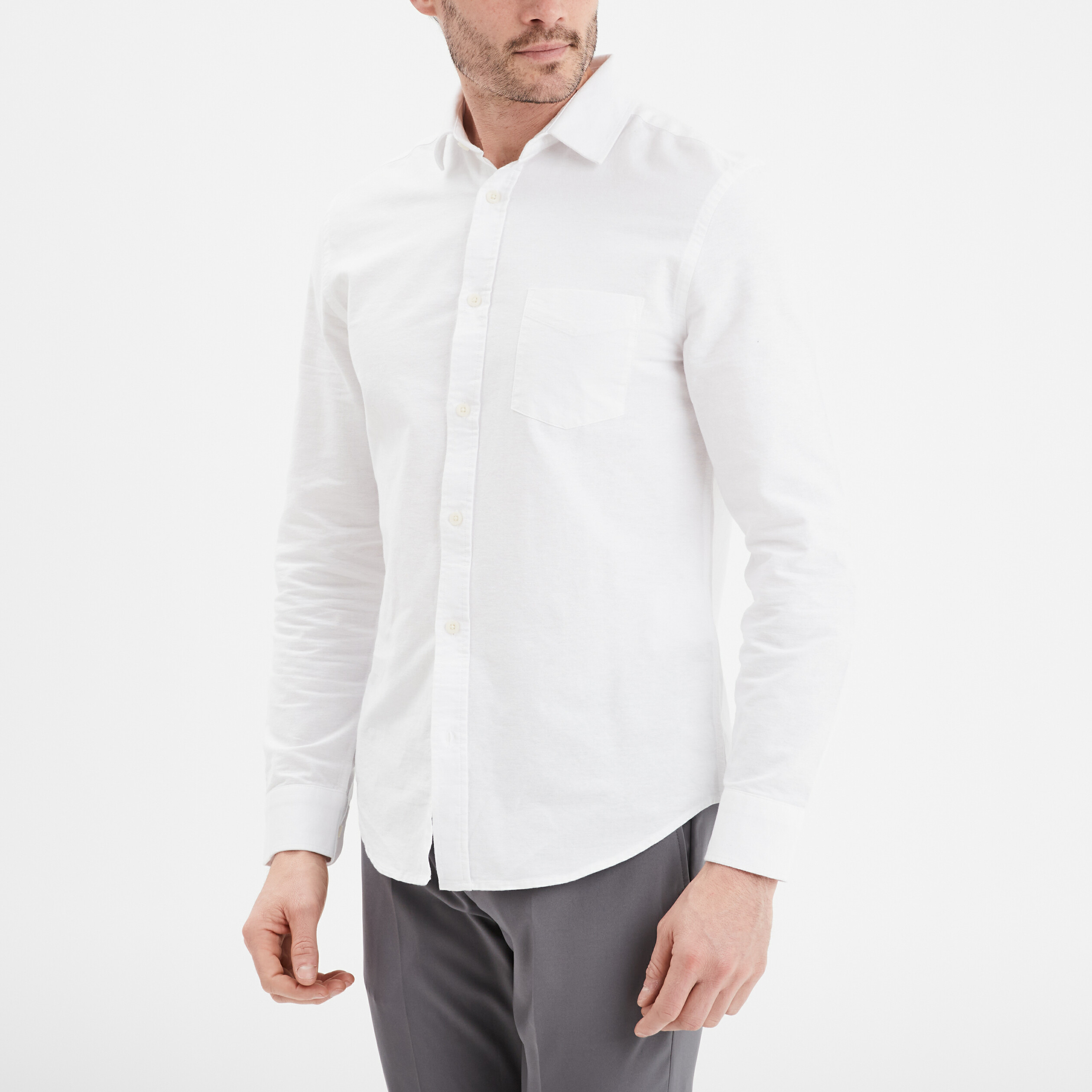 Lishang Chemise Lin Homme Manches Longues Chemise Été Décontractée Casual Col Mao Regular Fit Chemises Hommes Couleur Unie Shirts Plage Classique