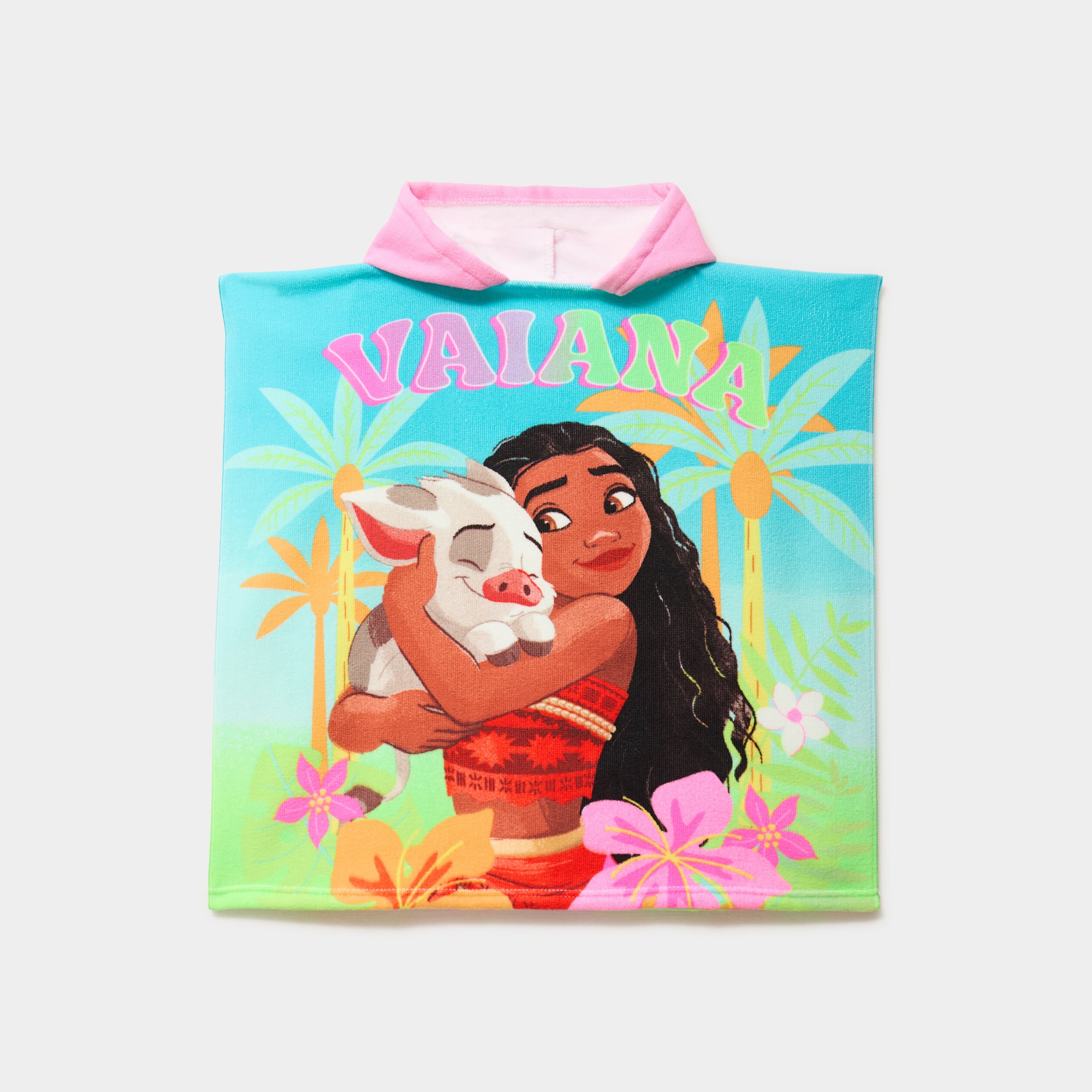 Cape de bain &agrave; capuche Vaiana multicolore fille