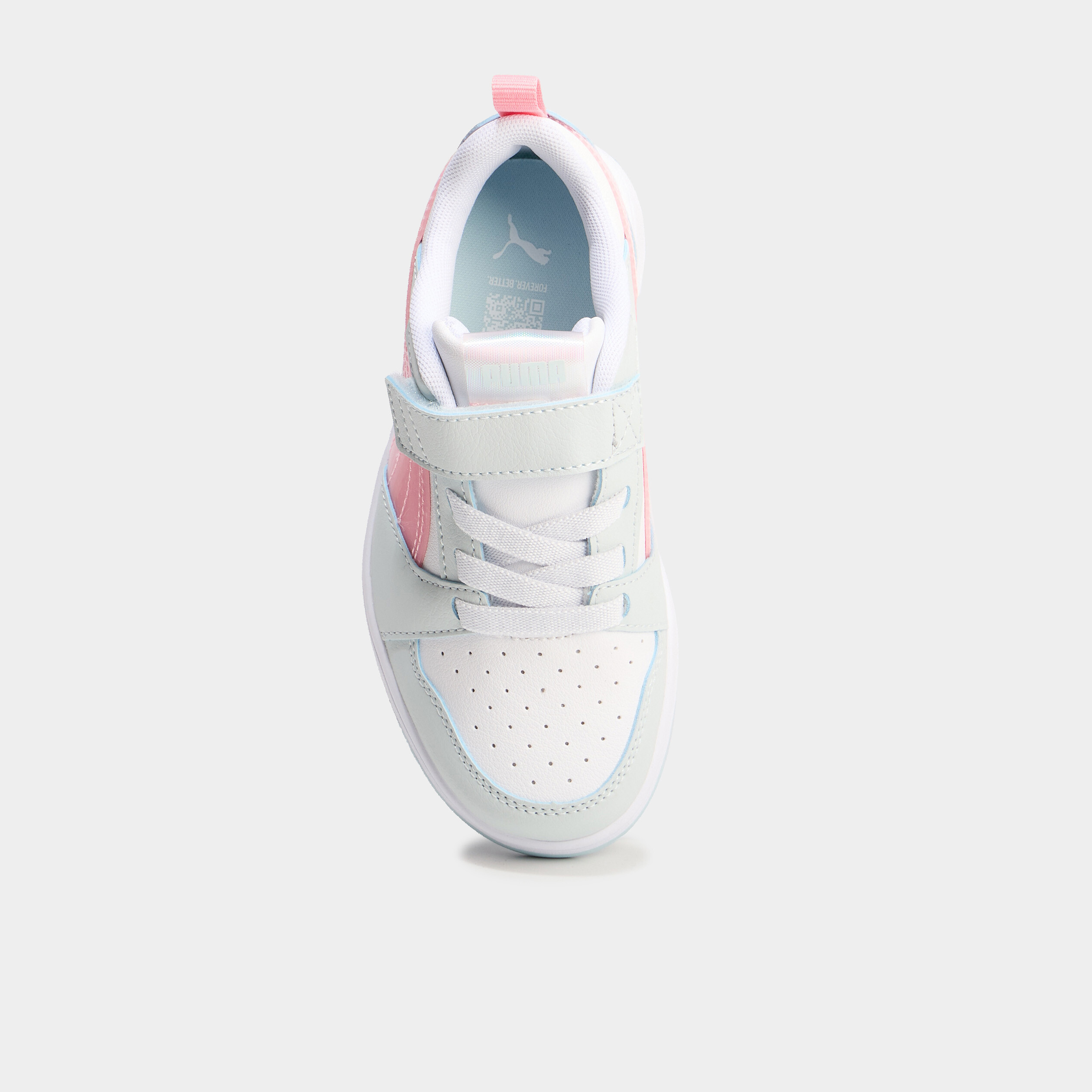 Tennis basses &agrave; scratchs Puma REBOUND V6 vert pastel fille
