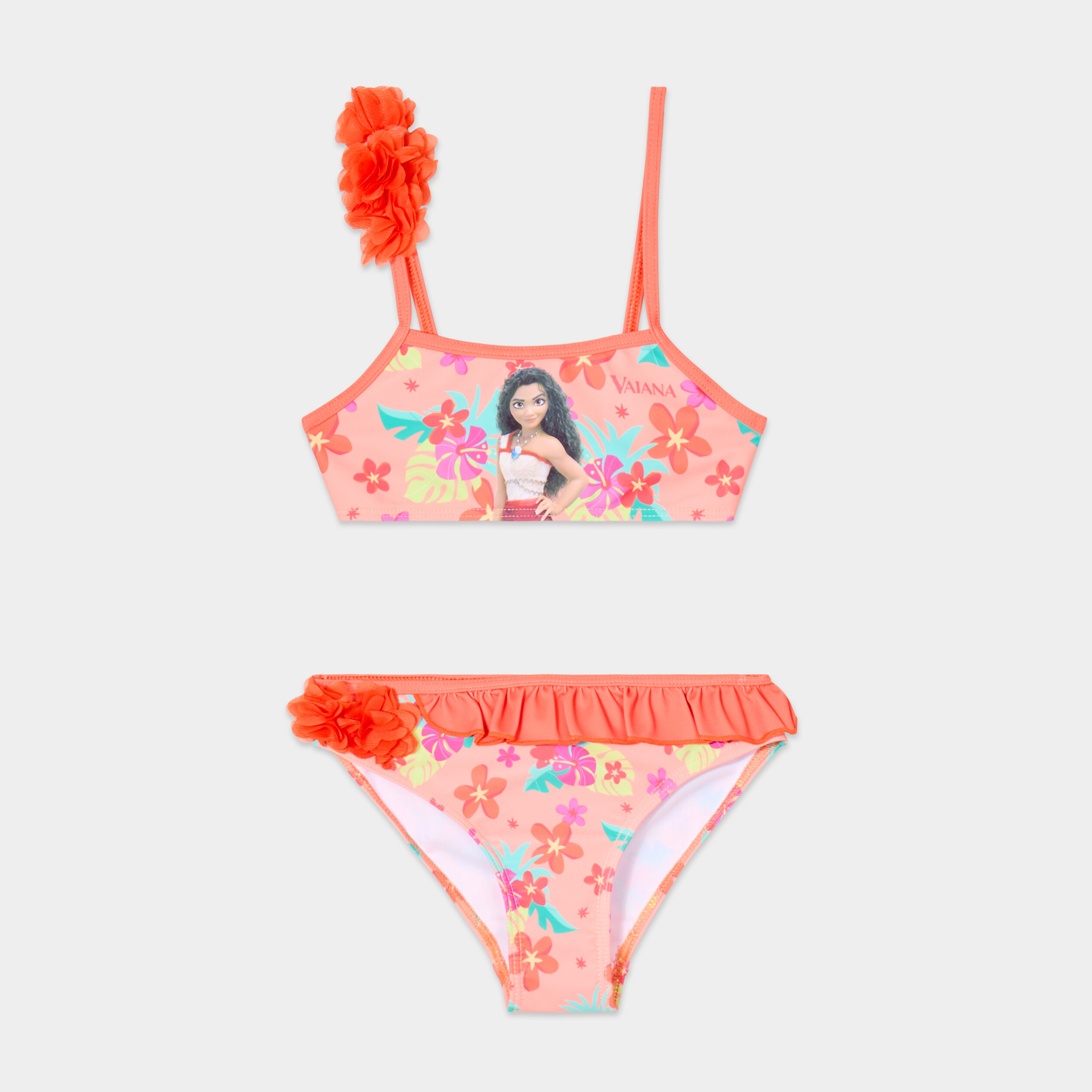 Maillot de bain 2 pi&egrave;ces Vaiana orange clair fille