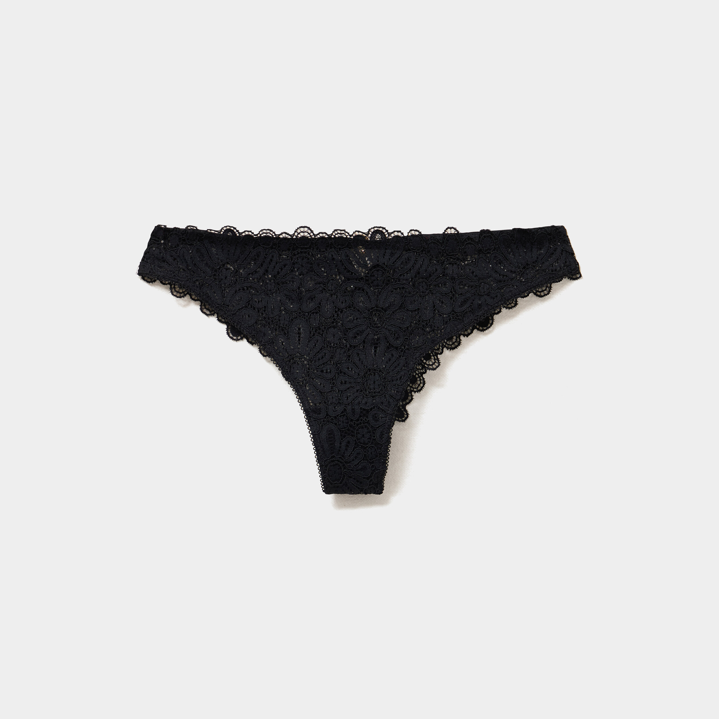 Tanga en dentelle noir femme