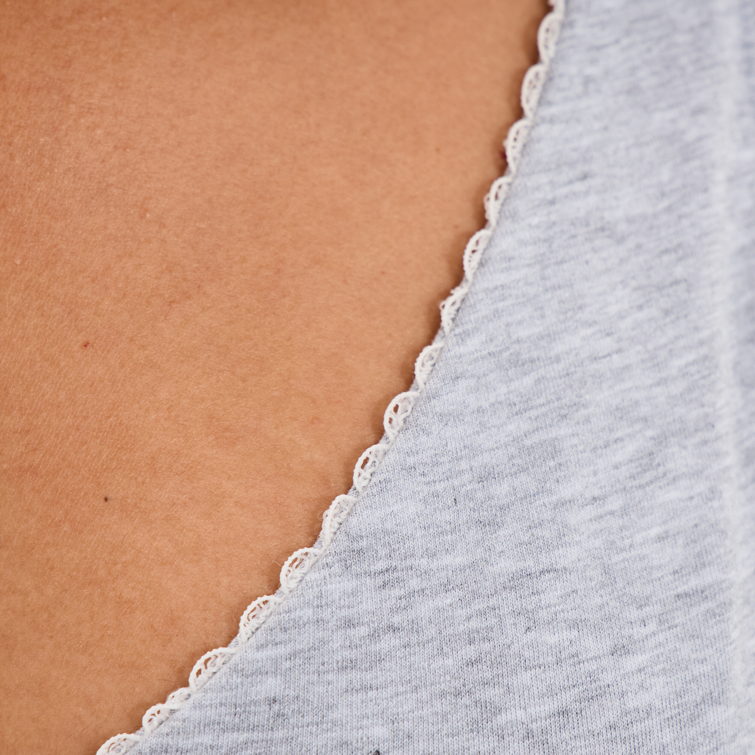 Soutien-gorge foulard coton majoritaire gris clair femme