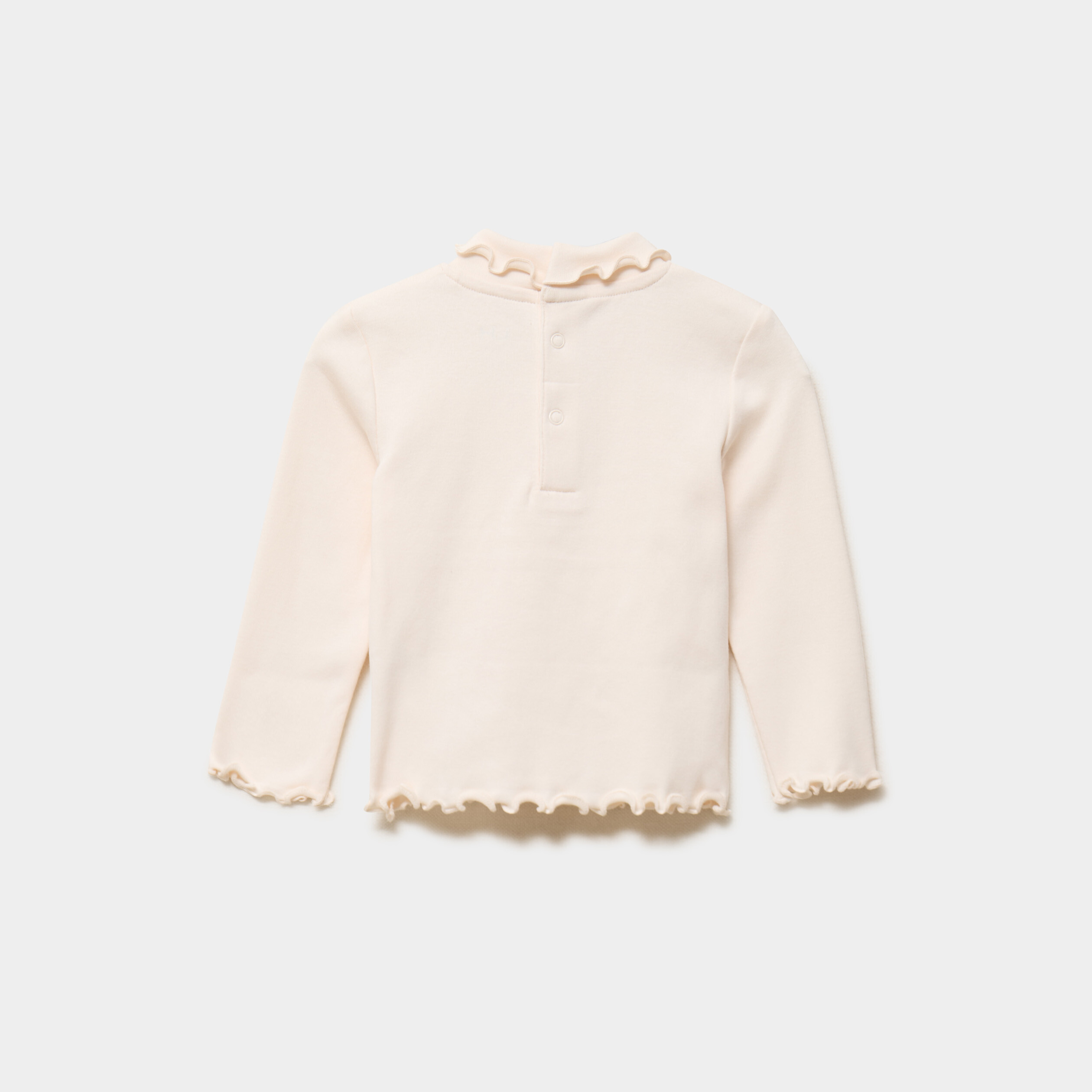 Lot 2 t-shirts sous pulls &agrave; col roul&eacute; beige b&eacute;b&eacute; fille
