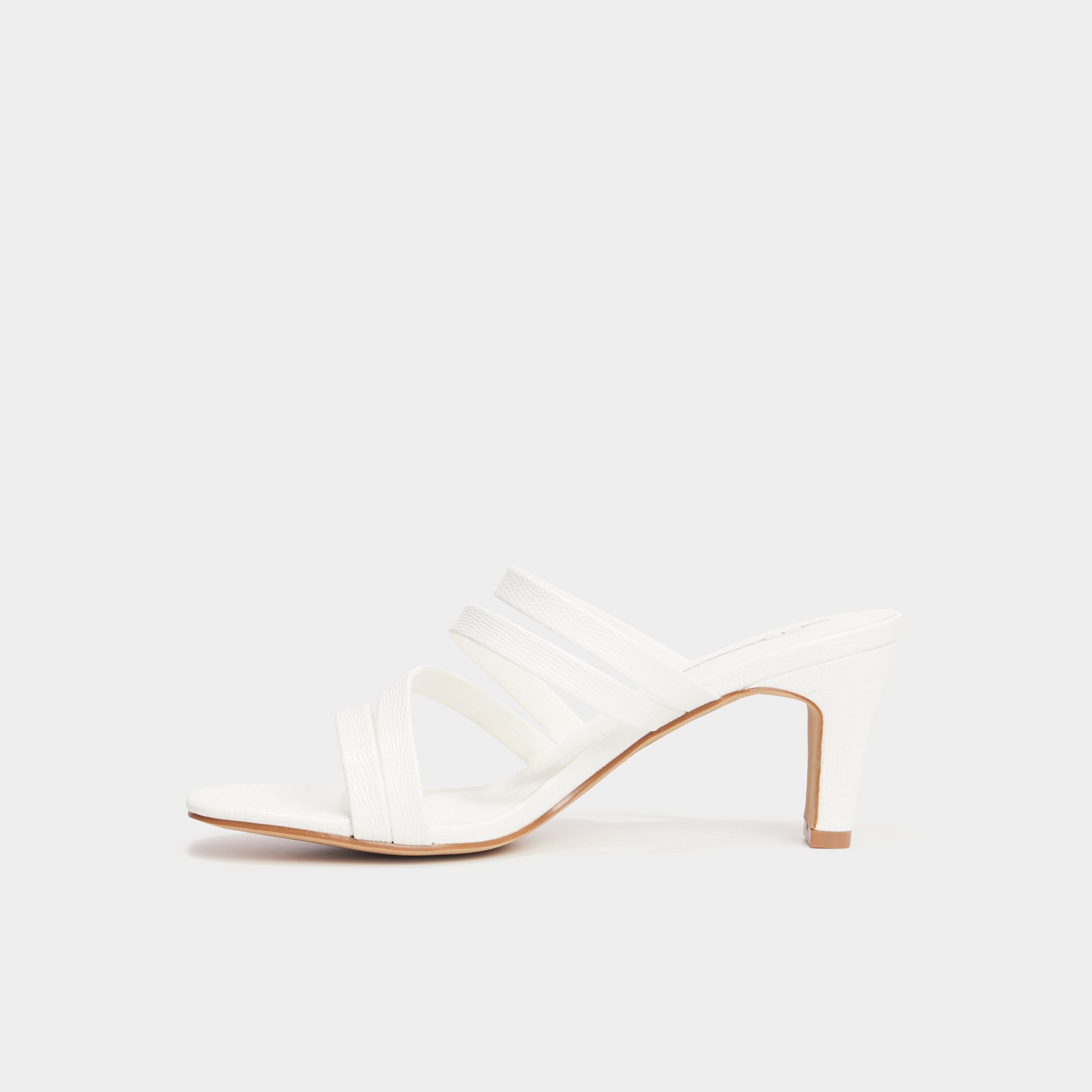 Mules &agrave; talons blanc femme