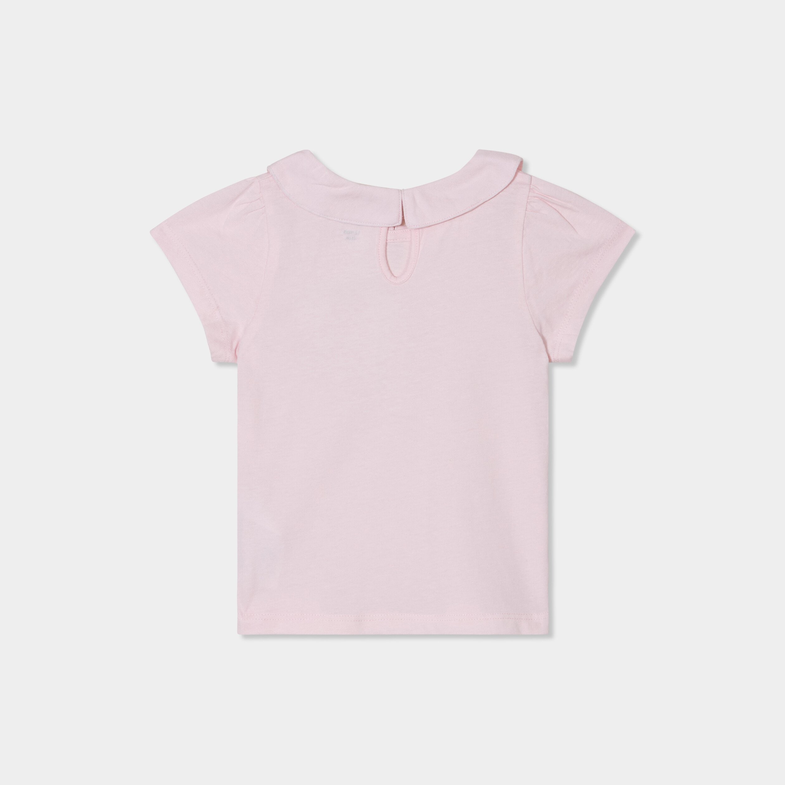 t shirt col claudine manches ballons rose clair bebef T-shirt col claudine manches ballons rose clair bébé fille