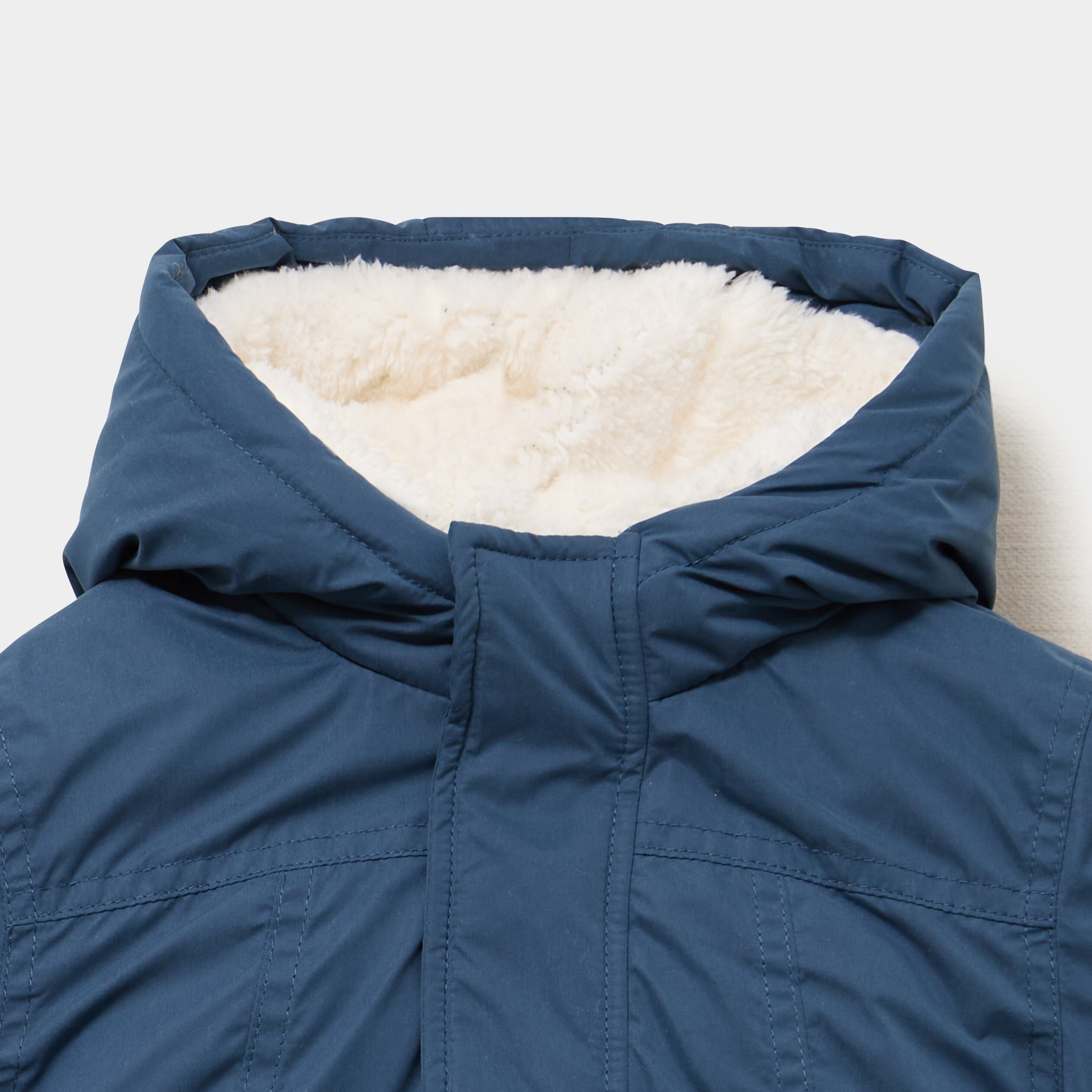 Parka &agrave; capuche doubl&eacute;e imperm&eacute;able bleu gris b&eacute;b&eacute; gar&ccedil;on
