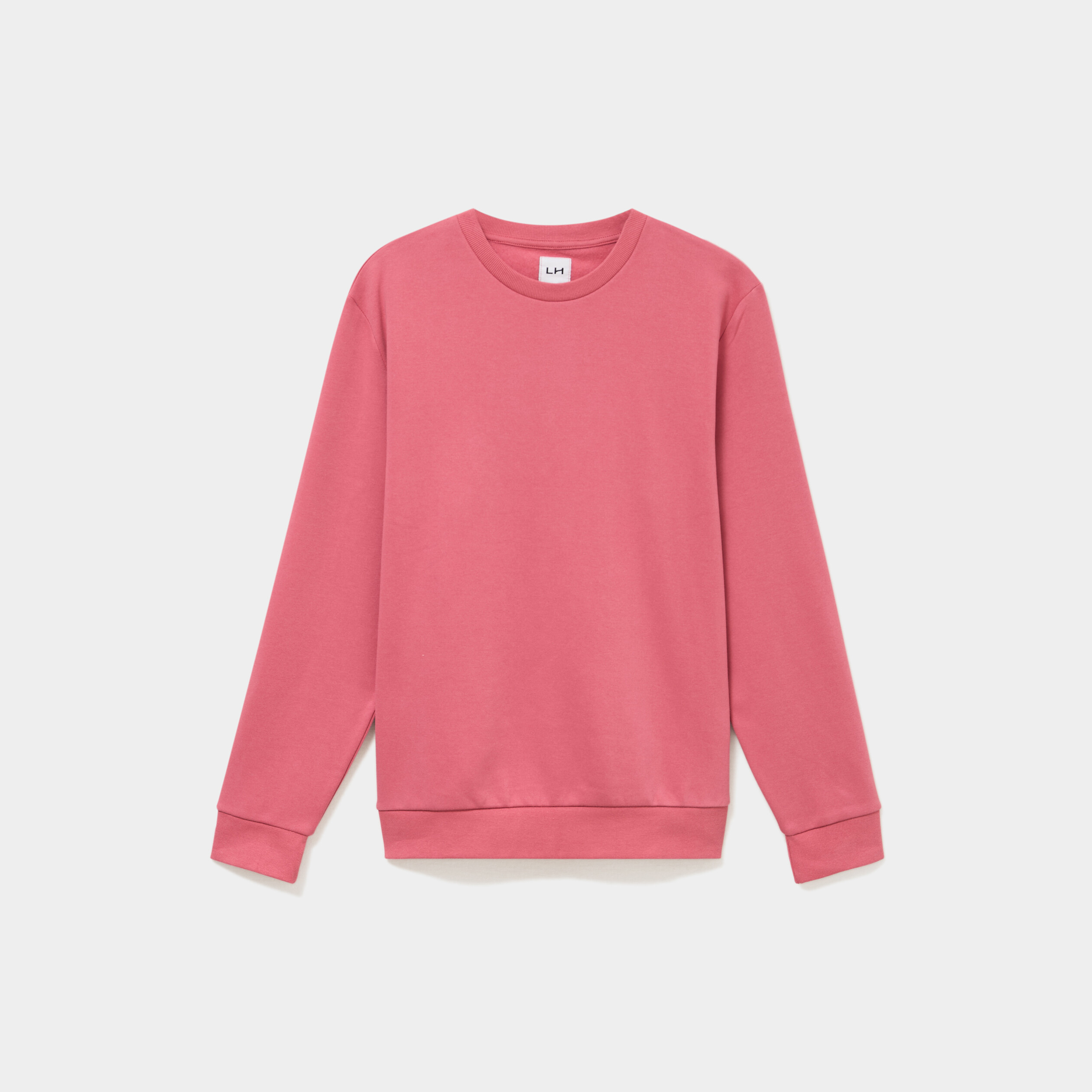 Sweat molleton col rond vieux rose homme