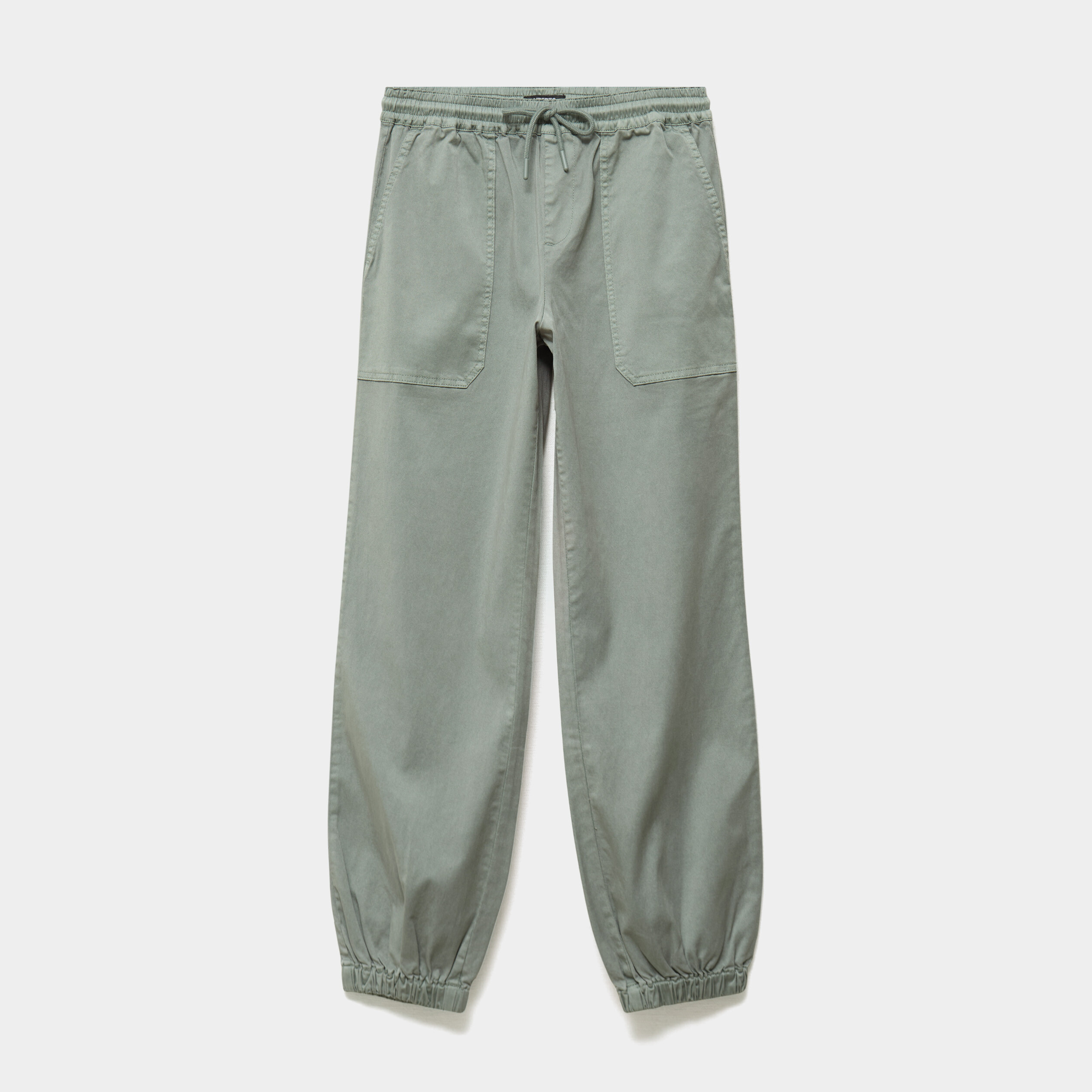 Pantalon cargo droit cropped lyocell vert pastel femme
