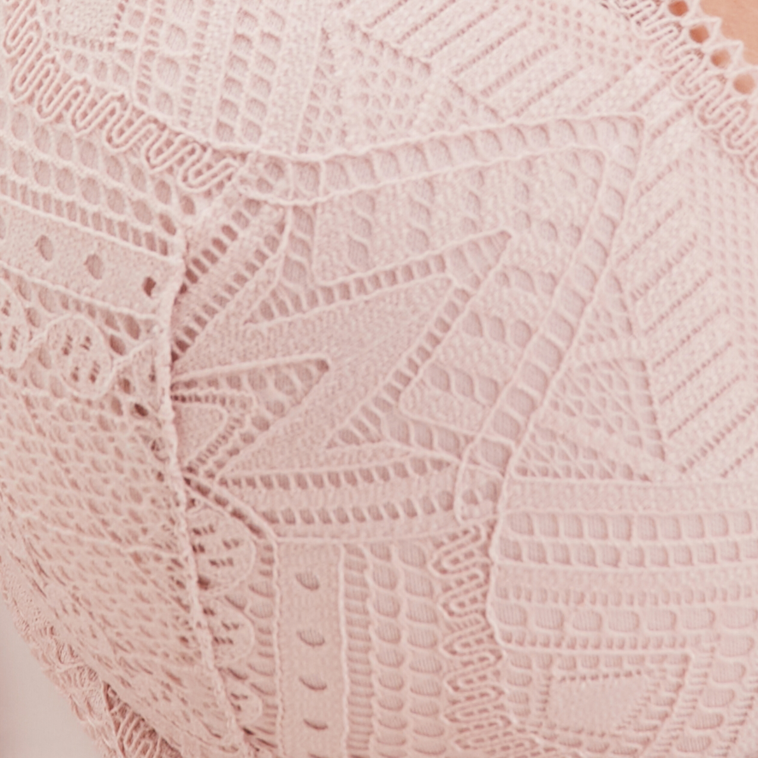 Soutien-gorge foulard dentelle à coques rose poudrée femme