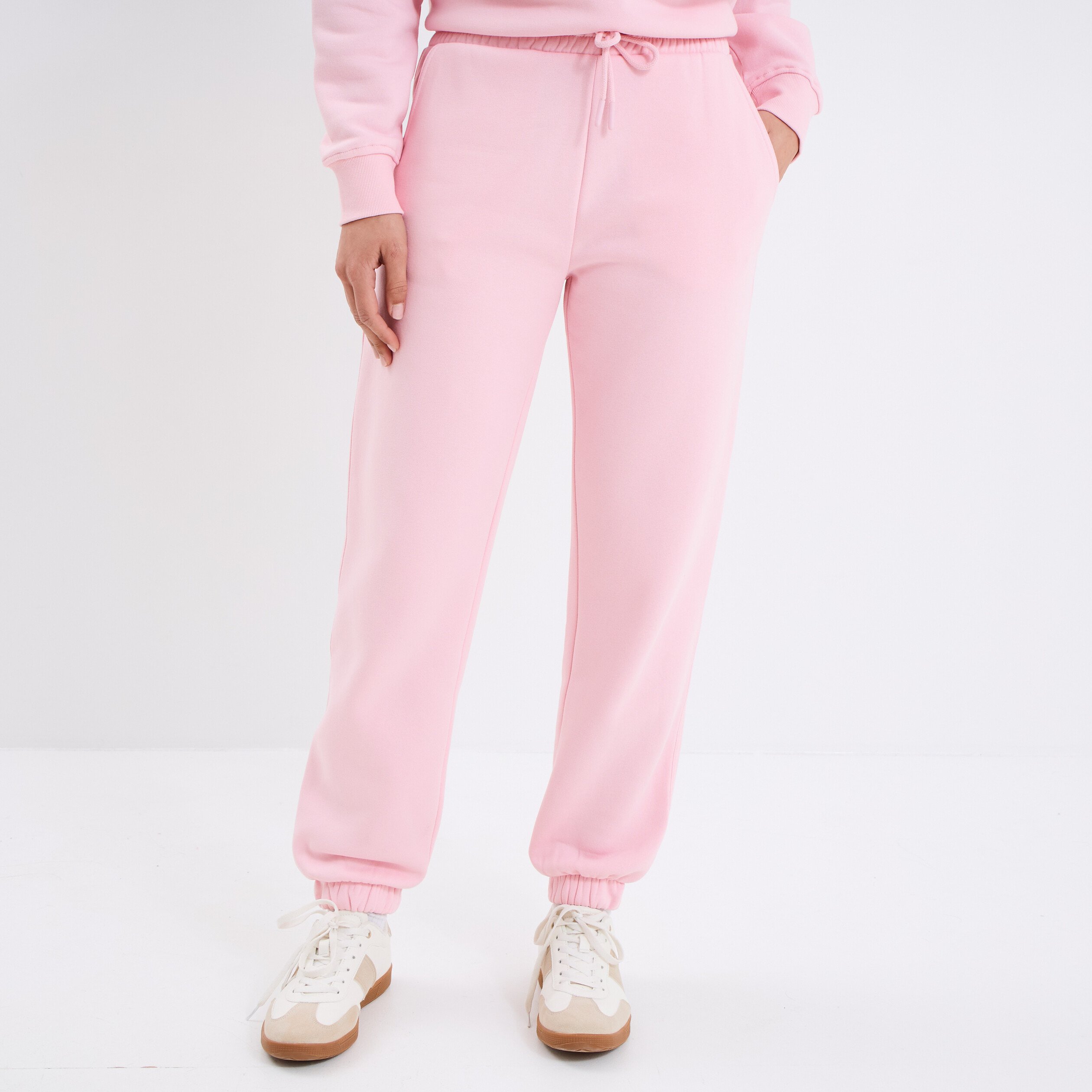 pantalon jogging droit molleton rose clair femme Pantalon jogging droit molleton rose clair femme