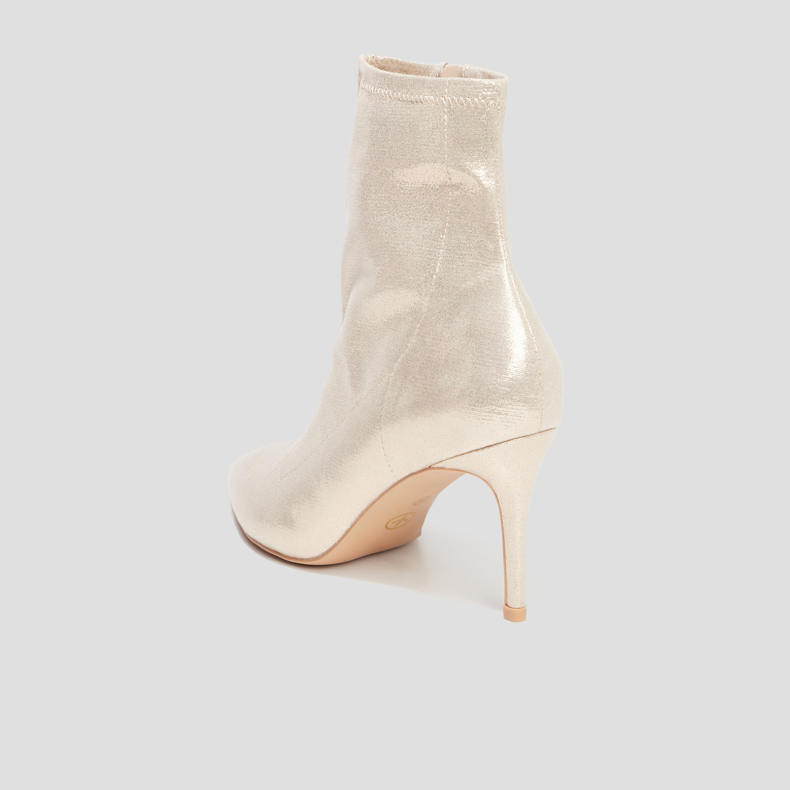 Bottines bouts pointus talons aiguilles jaune or femme