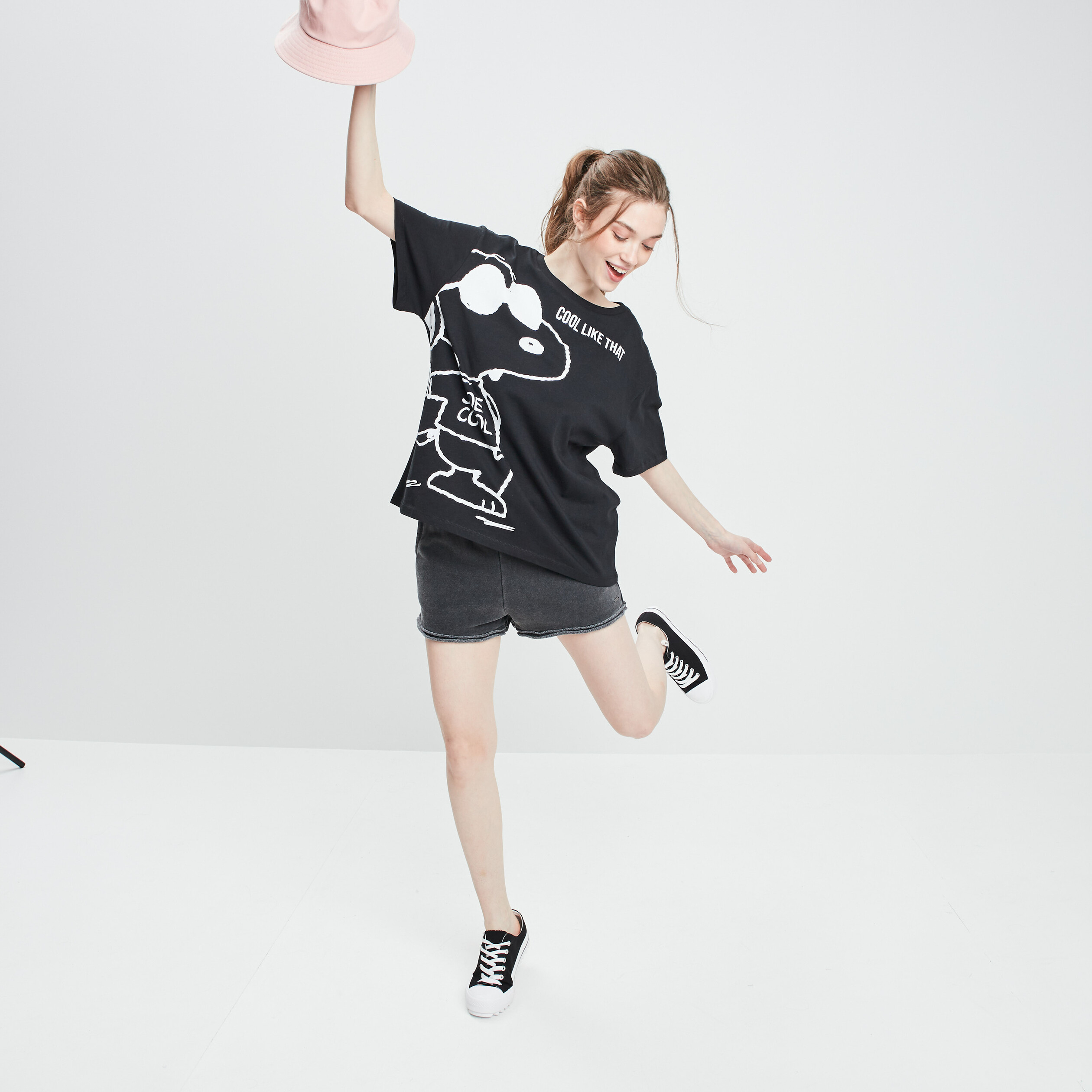 Short ajustable noir femme