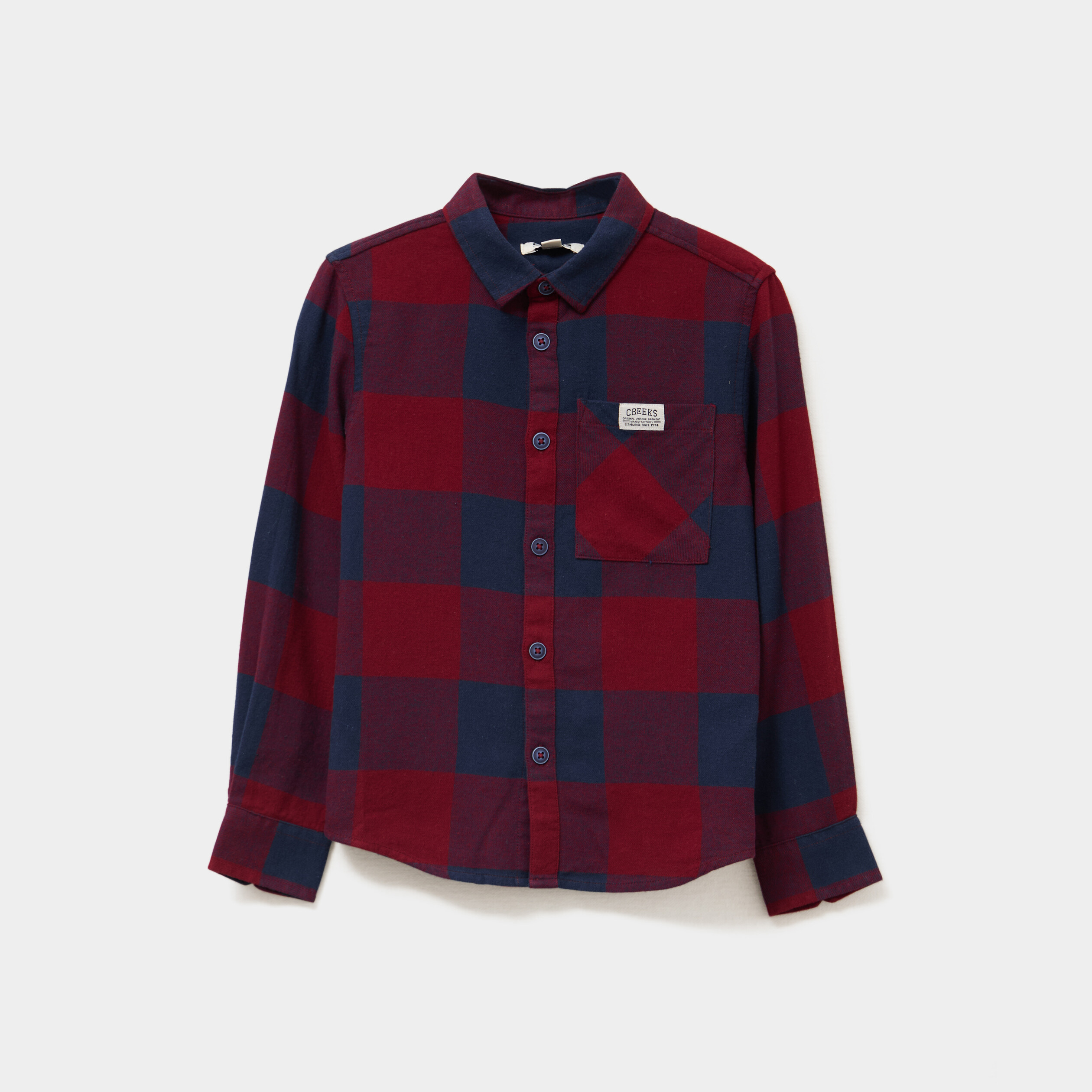 chemise 1 poche manches longues coton bordeaux garcon Chemise 1 poche manches longues coton bordeaux garçon