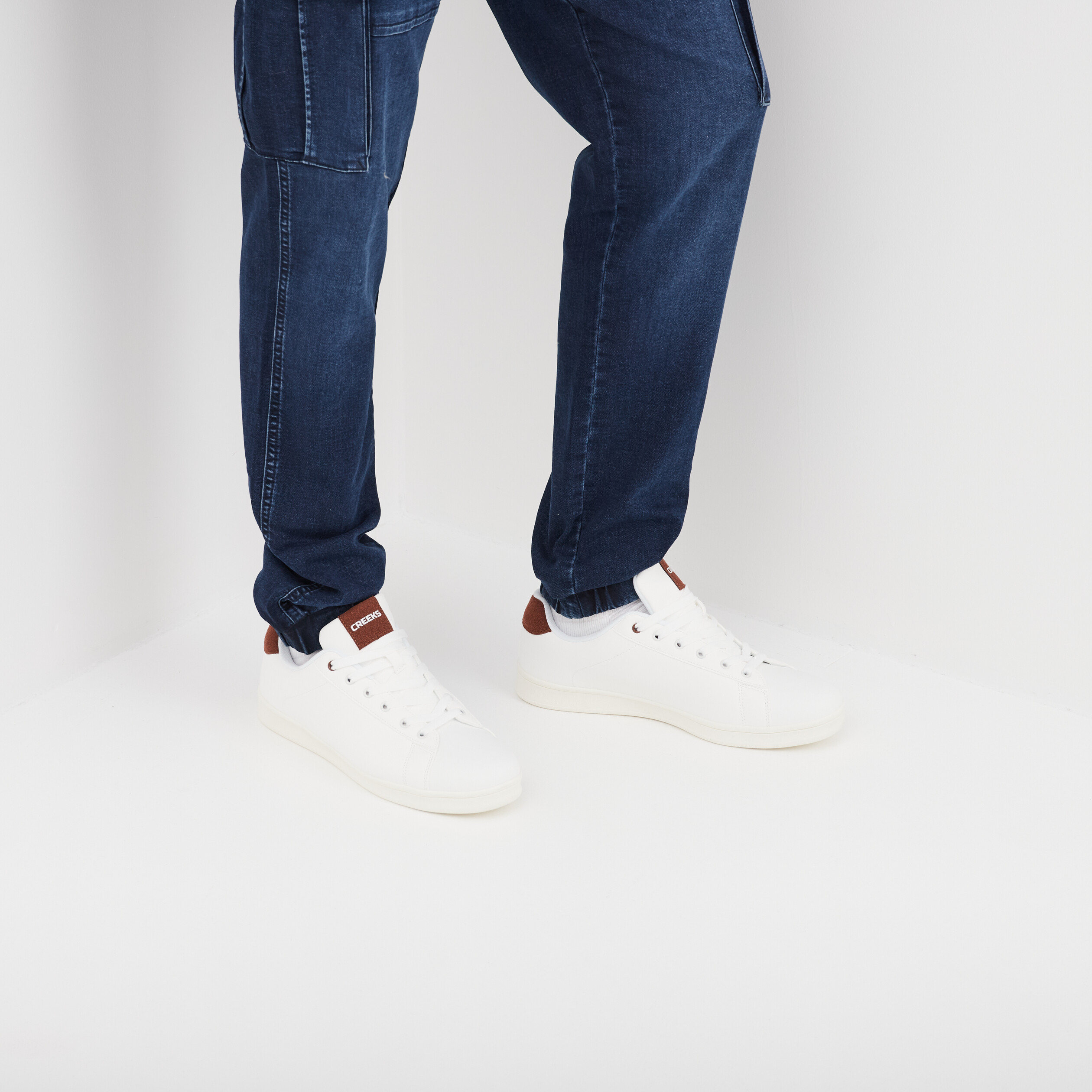 Tennis basses &agrave; lacets marron clair homme