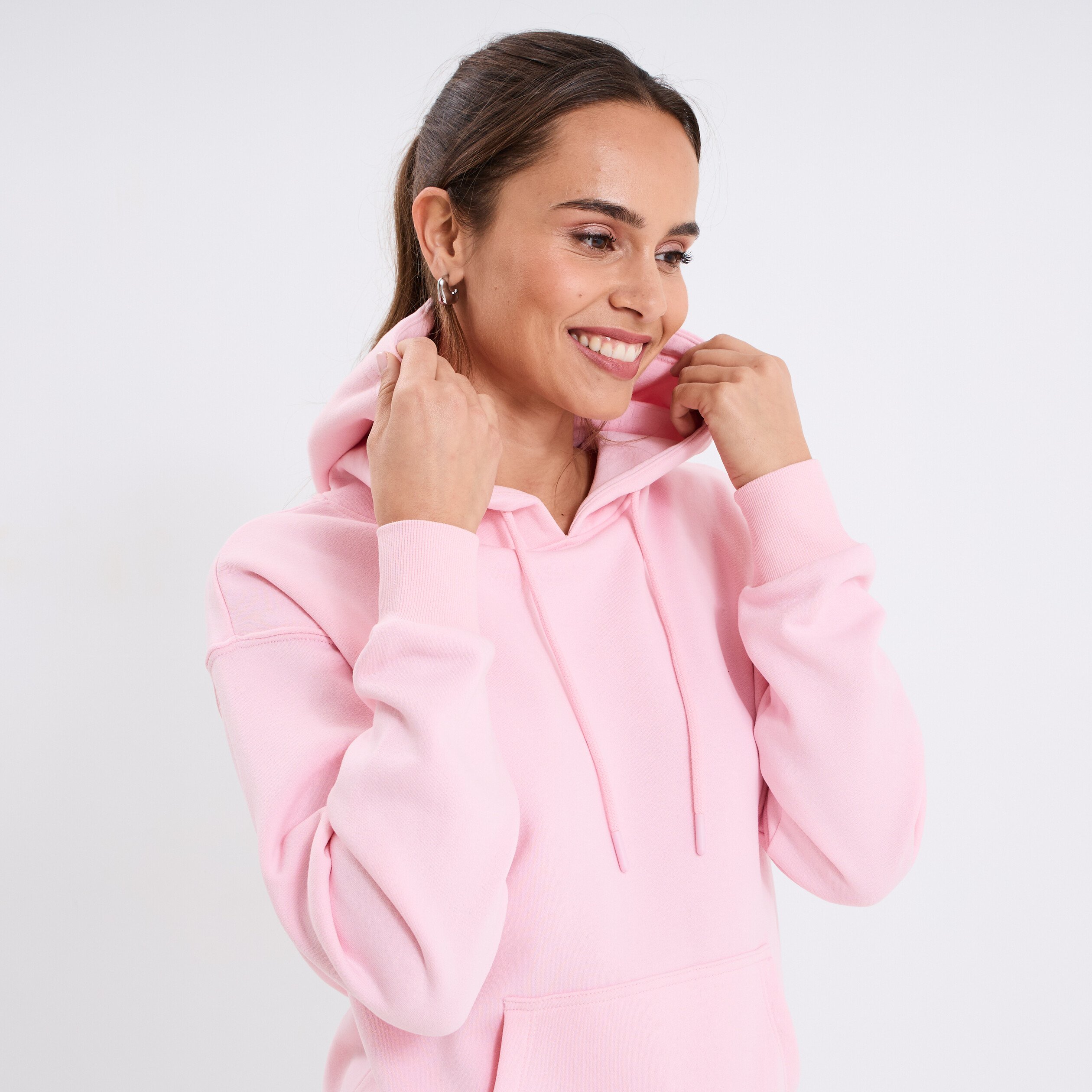 sweat hoodie molleton a capuche rose clair femme Sweat hoodie molleton à capuche rose clair femme